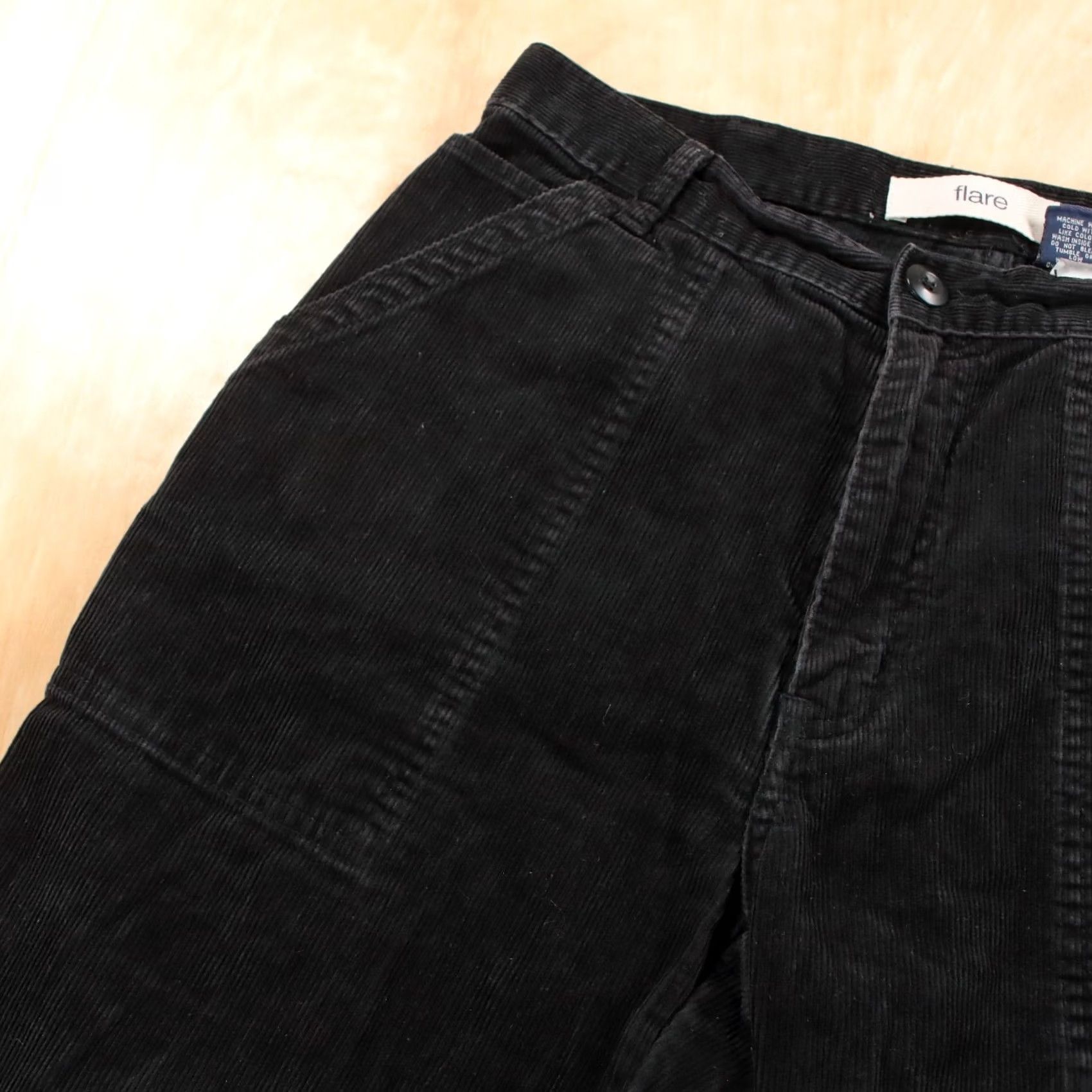 Gap GAP Womens Military Surplus Style Flared Corduroy Pants sz 8 Black Corduroy Flare 32 Inseam Womens Size 30" / US 8 / IT 44 - 2 Thumbnail