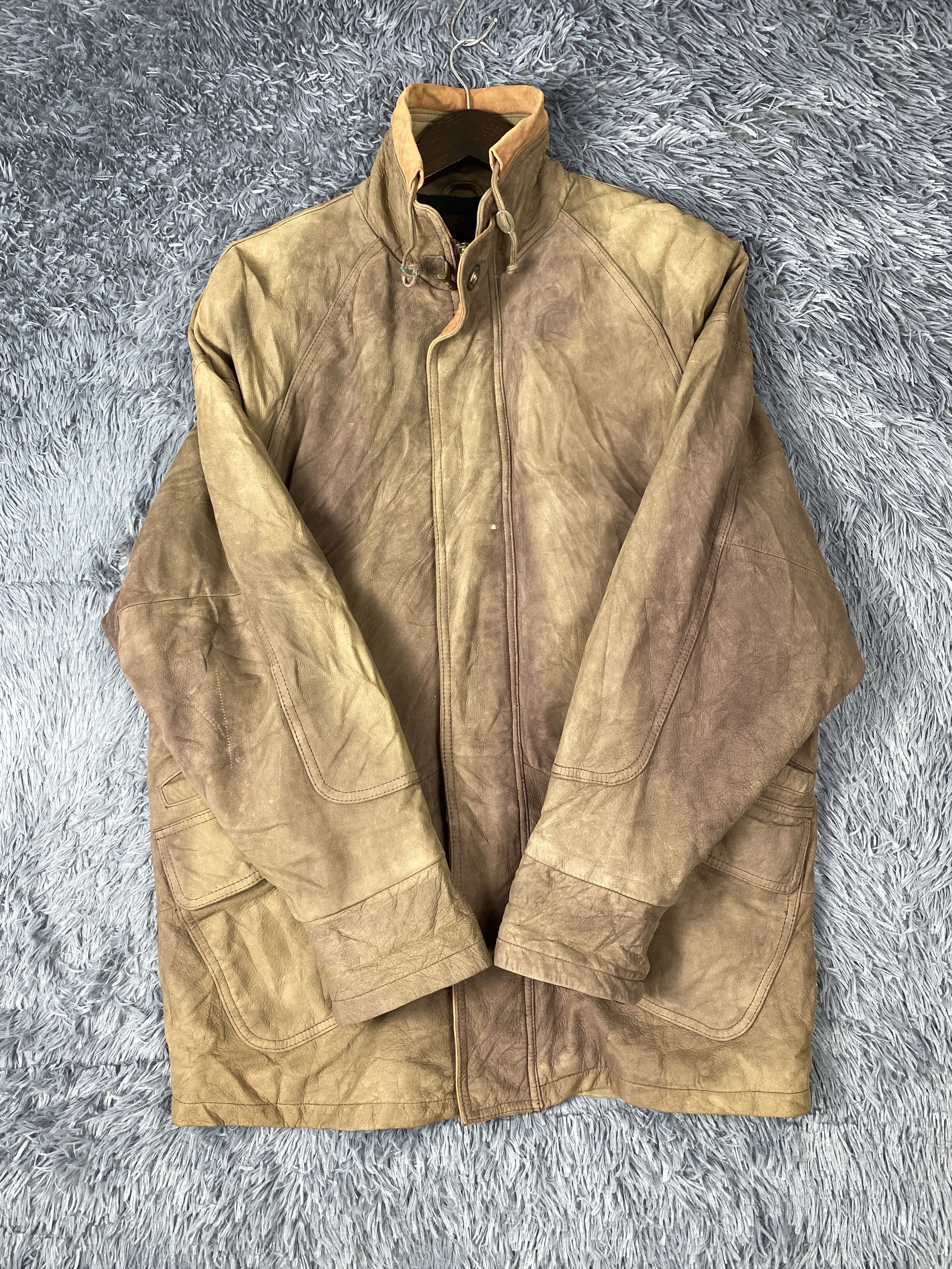 Japanese Brand × Vintage Vintage Scandinavia Sun Faded Leather Jacket Size US M / EU 48-50 / 2 - 7 Thumbnail