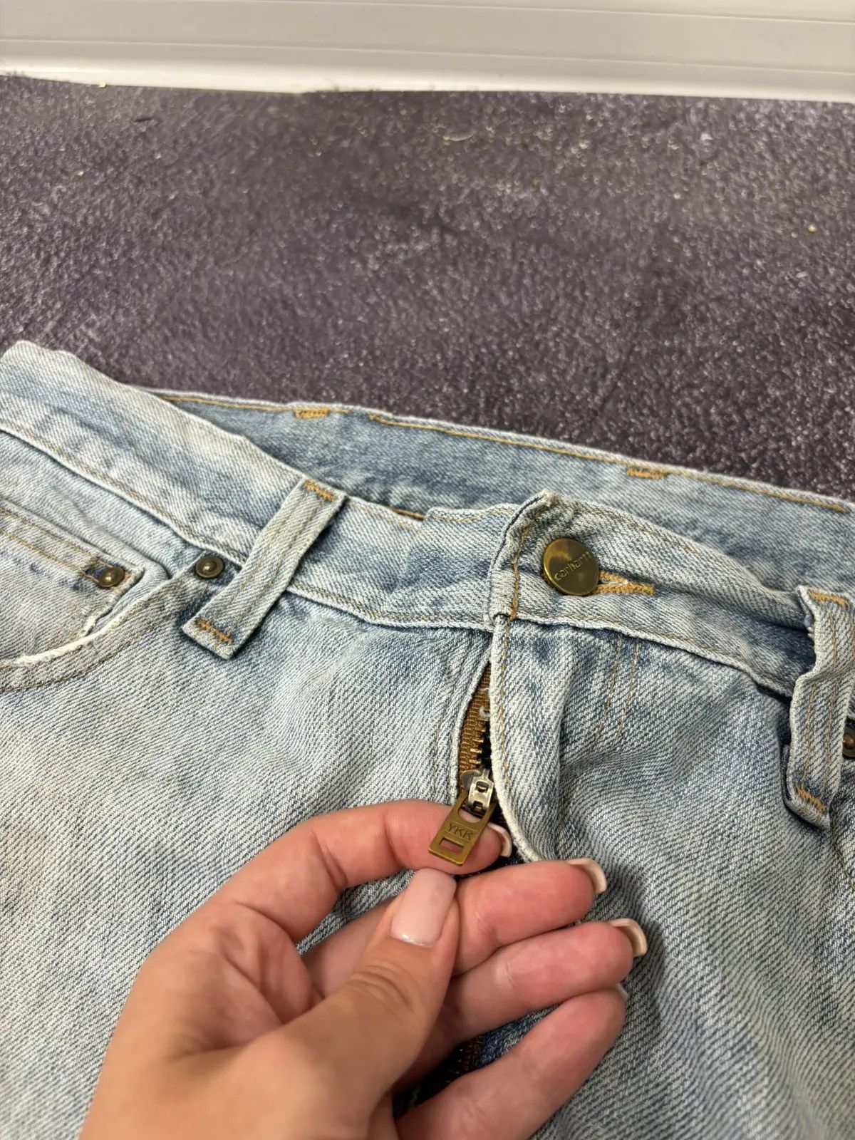 Carhartt × Vintage Vintage Carhartt American Faded Y2K Hype Denim Jeans Size US 34 / EU 50 - 13 Thumbnail