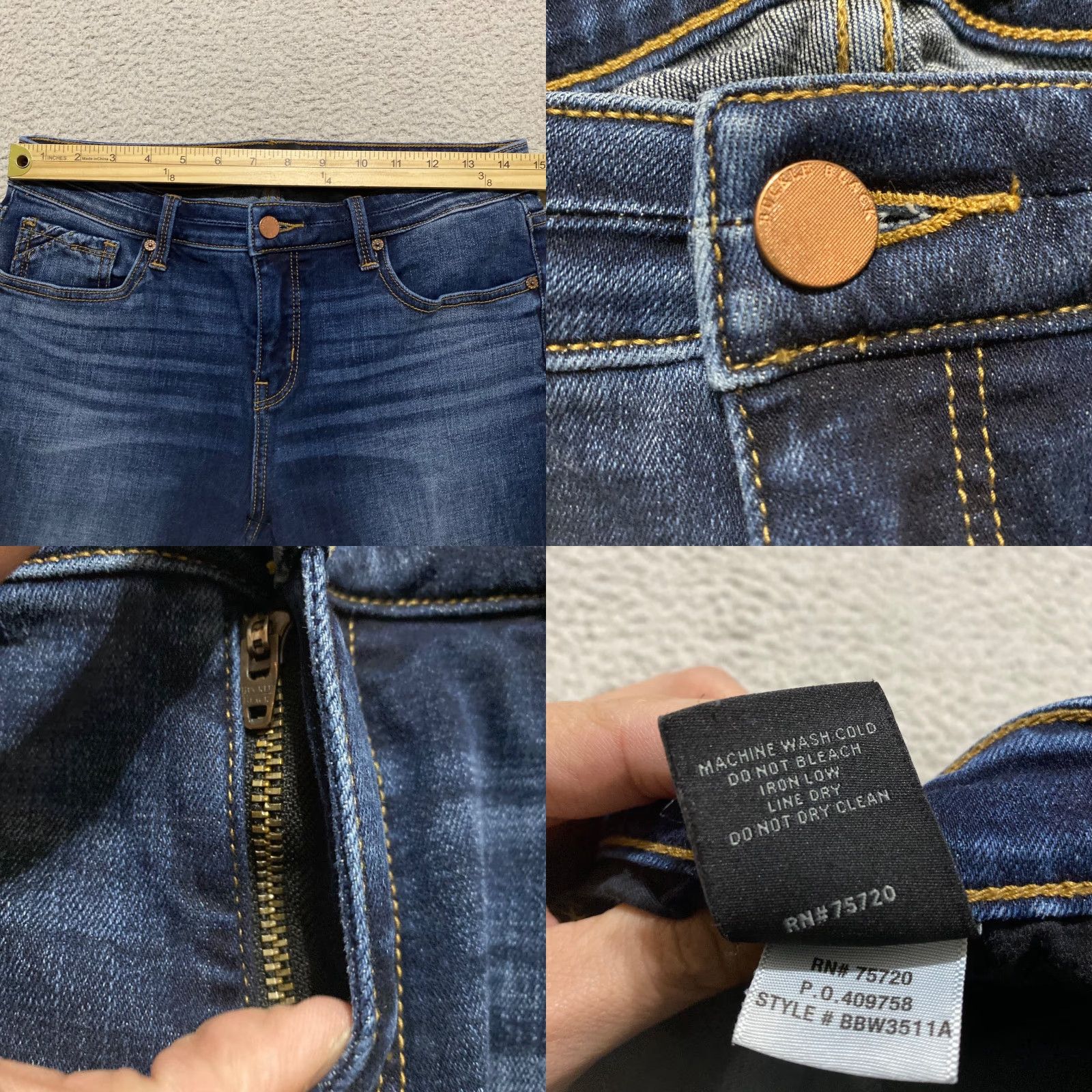 Buckle Black Buckle Black Jeans Buckle Black 29 Blue Denim Dark Wash Skinny Mid Rise 26 Inseam 5-Pocket Denim Denim Stretch Logo Regular Womens Size 29" - 8 Thumbnail