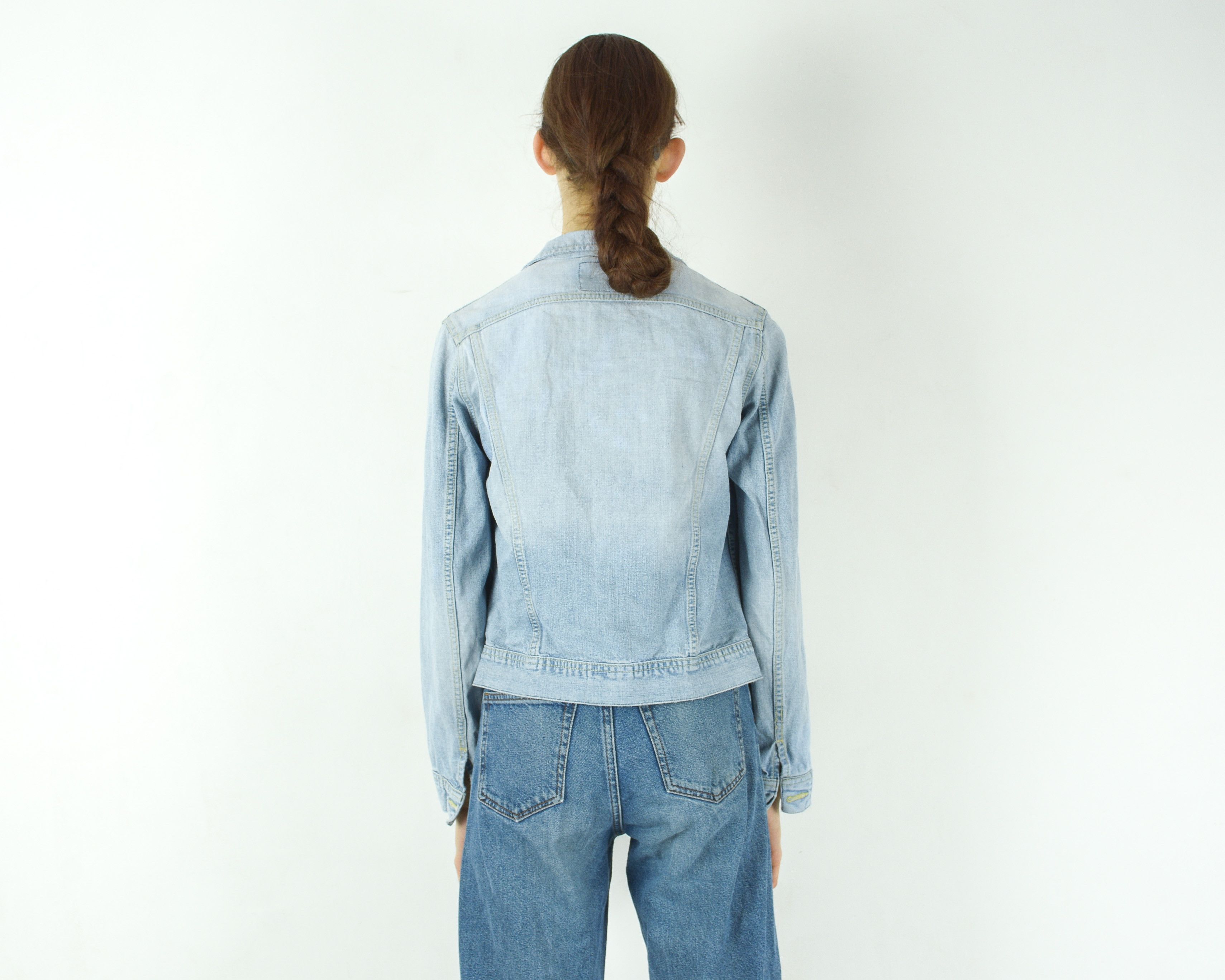 Lee × Vintage Slim Jacket Denim Jacket Jean Blazer Button Up Long Sleeve Size M / US 6-8 / IT 42-44 - 3 Thumbnail