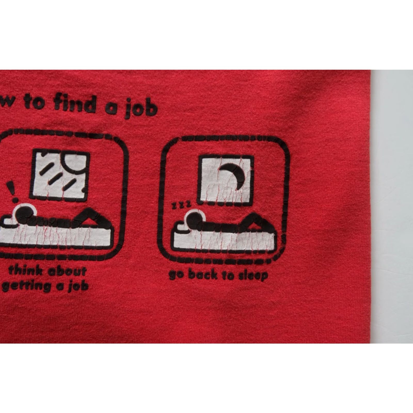 Etro VINTAGE 90s RETRO FUNNY COMEDY 100% COTTON HOW TO FIND A JOB GRAPHIC T SHIRT SZ L MEN's Red Size US L / EU 52-54 / 3 - 4 Thumbnail