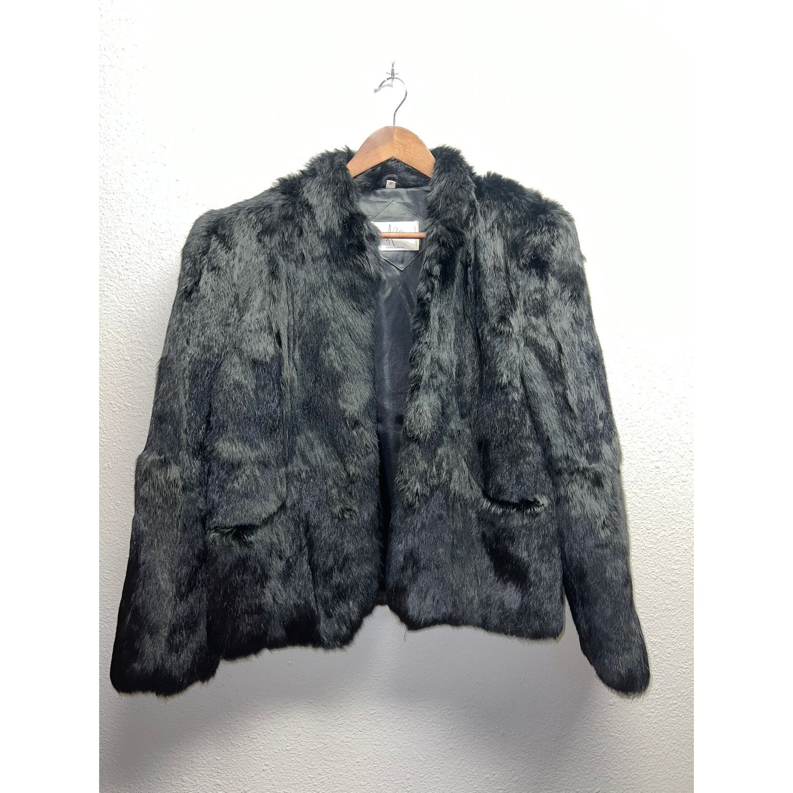 Vintage Vintage Ada Rabbit Fur Coat Black Dyed Montreal VTG Medium Size M / US 6-8 / IT 42-44 - 1 Thumbnail