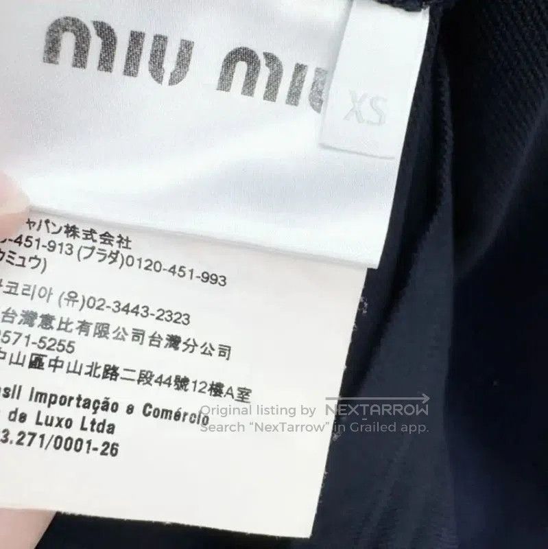 Miu Miu Miu Miu Navy Cotton Short Sleeve Tee . Size XS / US 0-2 / IT 36-38 - 5 Thumbnail