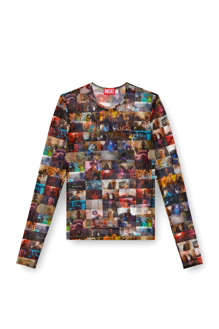 Diesel o1mle1025 T-Lixy Stretch Tulle Top T-Shirt in Multicolor Size US XXL / EU 58 / 5 - 1 Preview
