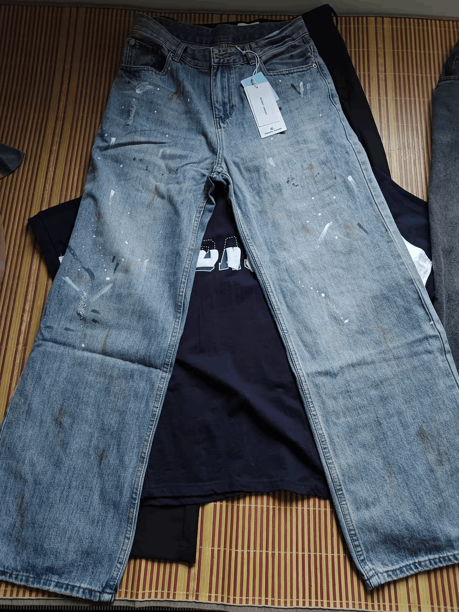 Jean × Vintage washed faded paint stain hiphop loose baggy jeans Size US 32 / EU 48 - 9 Thumbnail