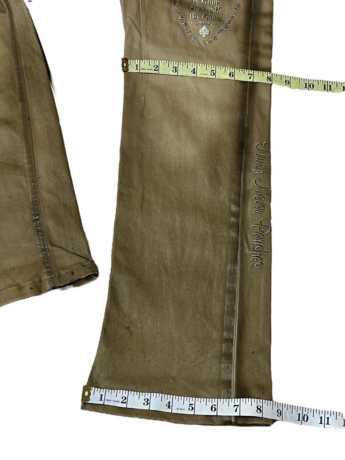 JACKROSE SICK🔥JACKROSE LUV MAISON WAXED EMBROIDERY FLARED JEANS Size US 33 - 14 Thumbnail