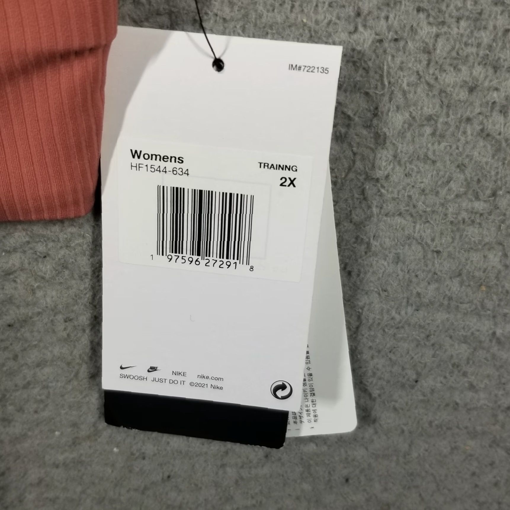 Nike VINTAGE Nike Zenvy Rib Sports Bra Womens 2X Pink High Support Plus Size Bra Size ONE SIZE - 3 Thumbnail