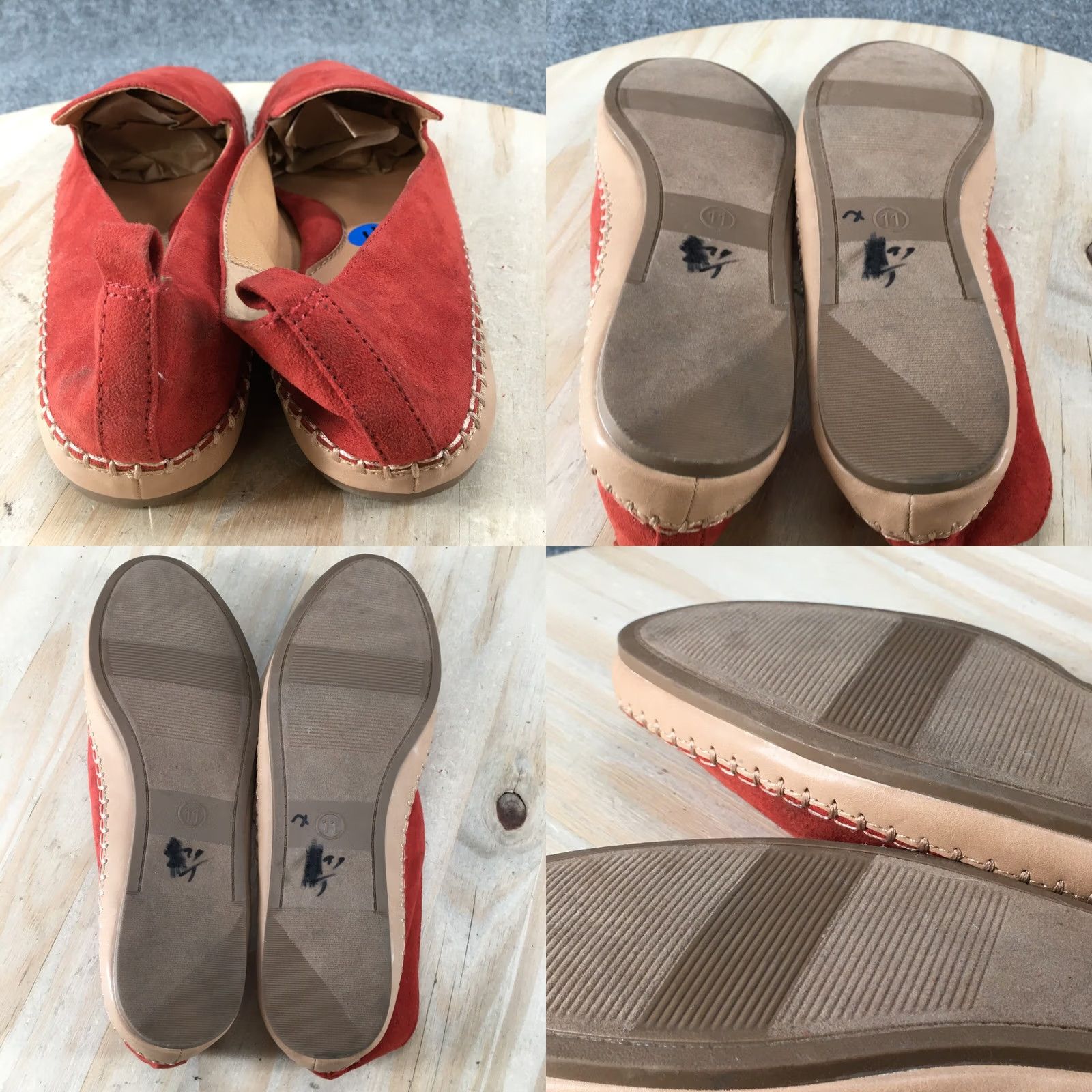 Vintage Universal Thread Shoes Womens 11 Casual Slip-On Flats Red Fabric Low Top Size L / US 10 / IT 46 - 8 Thumbnail