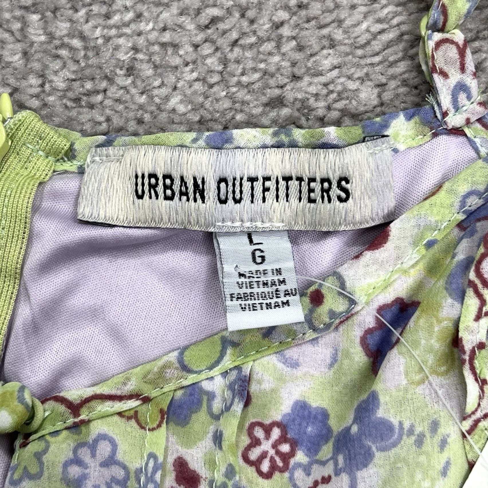 Urban Outfitters Urban Outfitters Romper Women Large Green Purple Floral Lined Short Festival NWT Zip Back Bohemian Spring Summer Size 36" / US 14 / IT 50 - 4 Thumbnail
