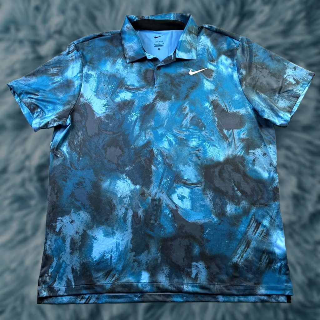 Nike Nike Polo Shirt Mens Large Blue Dri-Fit Golf Tour Camouflage All Seasons Short Sleeve Casual Activewear Shirt Size US L / EU 52-54 / 3 - 1 Thumbnail