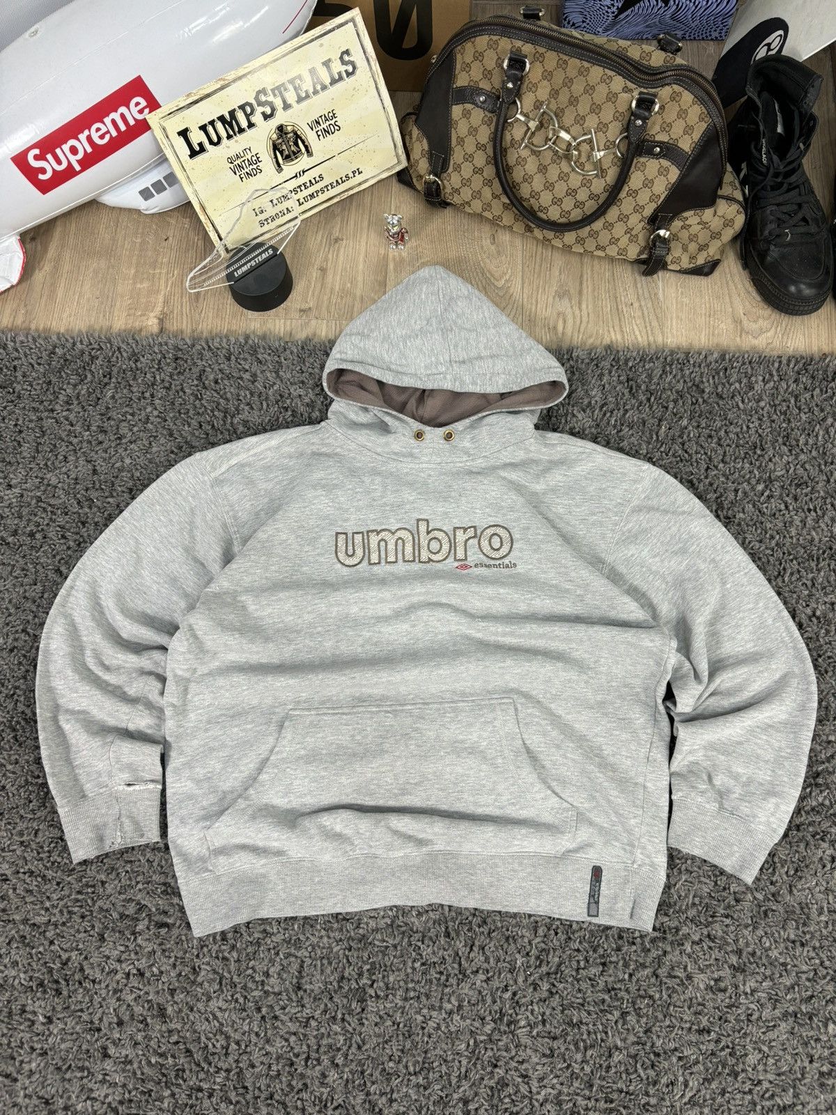 Japanese Brand × Umbro × Vintage Japanese Big Logo Boxy Hoodie Umbro Y2K Ninja Distressed Size US XL / EU 56 / 4 - 1 Thumbnail