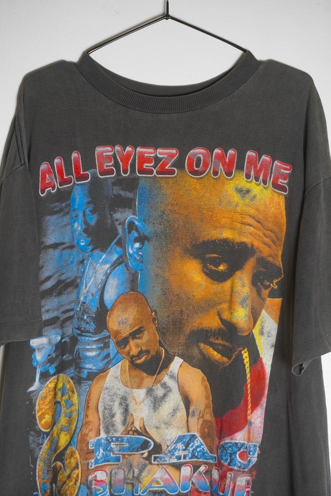 Rap Tees 90’s Rare Tupac Bootleg All Eyez On Me Size US XXL / EU 58 / 5 - 2 Thumbnail