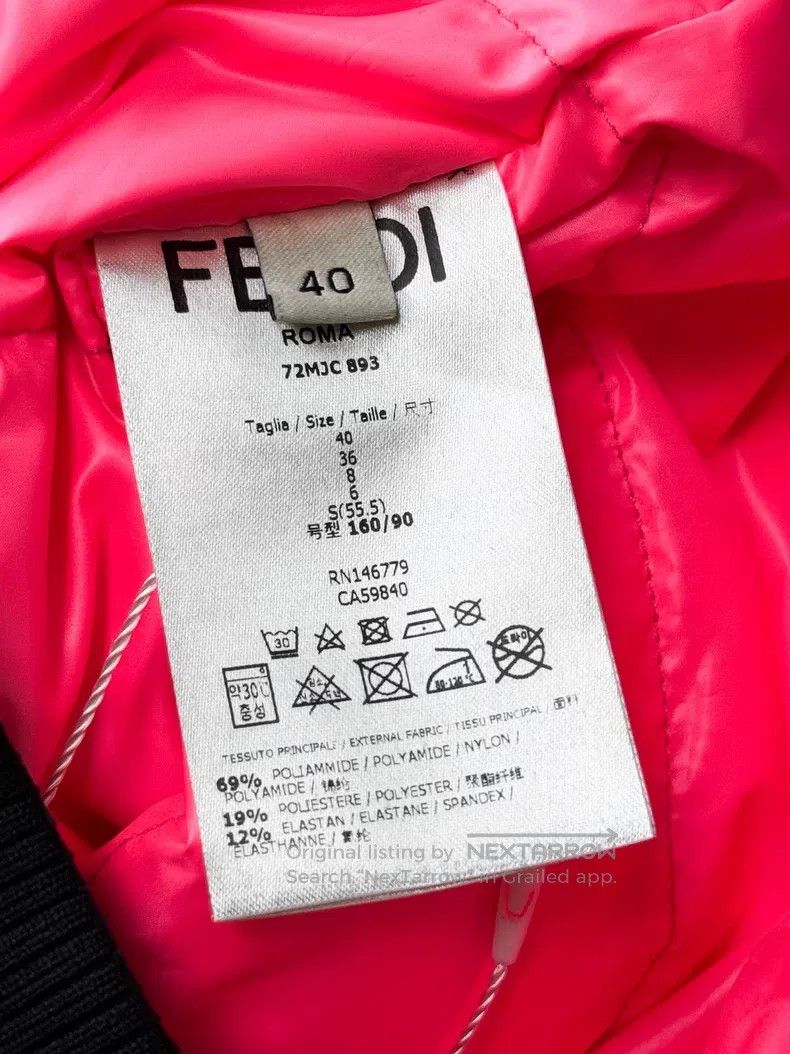 Fendi Fendi Black Cotton-padded Coat with Fluorescent Pink Monst Size XS / US 0-2 / IT 36-38 - 8 Thumbnail