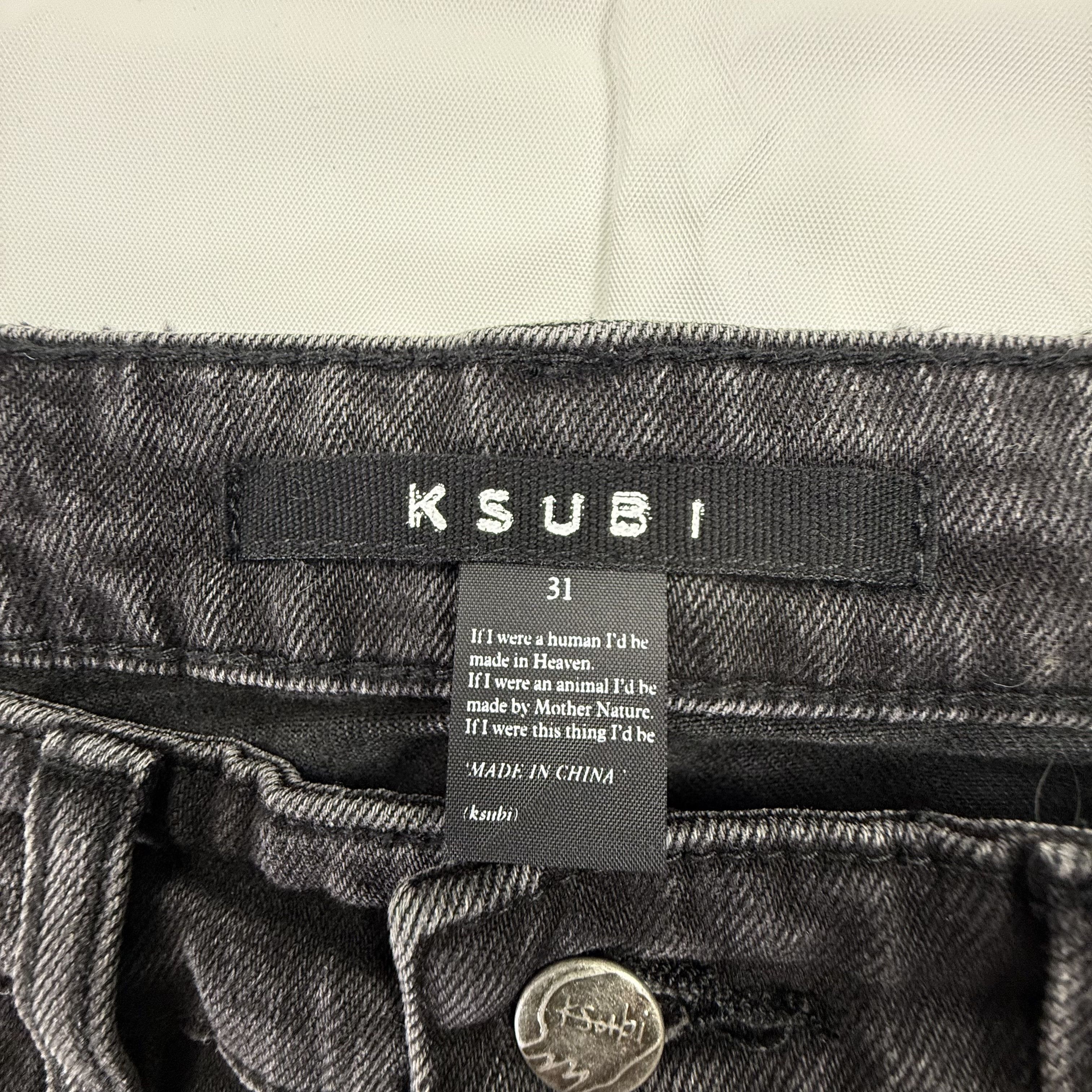Ksubi Ksubi 999 Bronko Cargo Jeans Black Flared Snap Hem Mens 31 Size US 31 - 6 Thumbnail