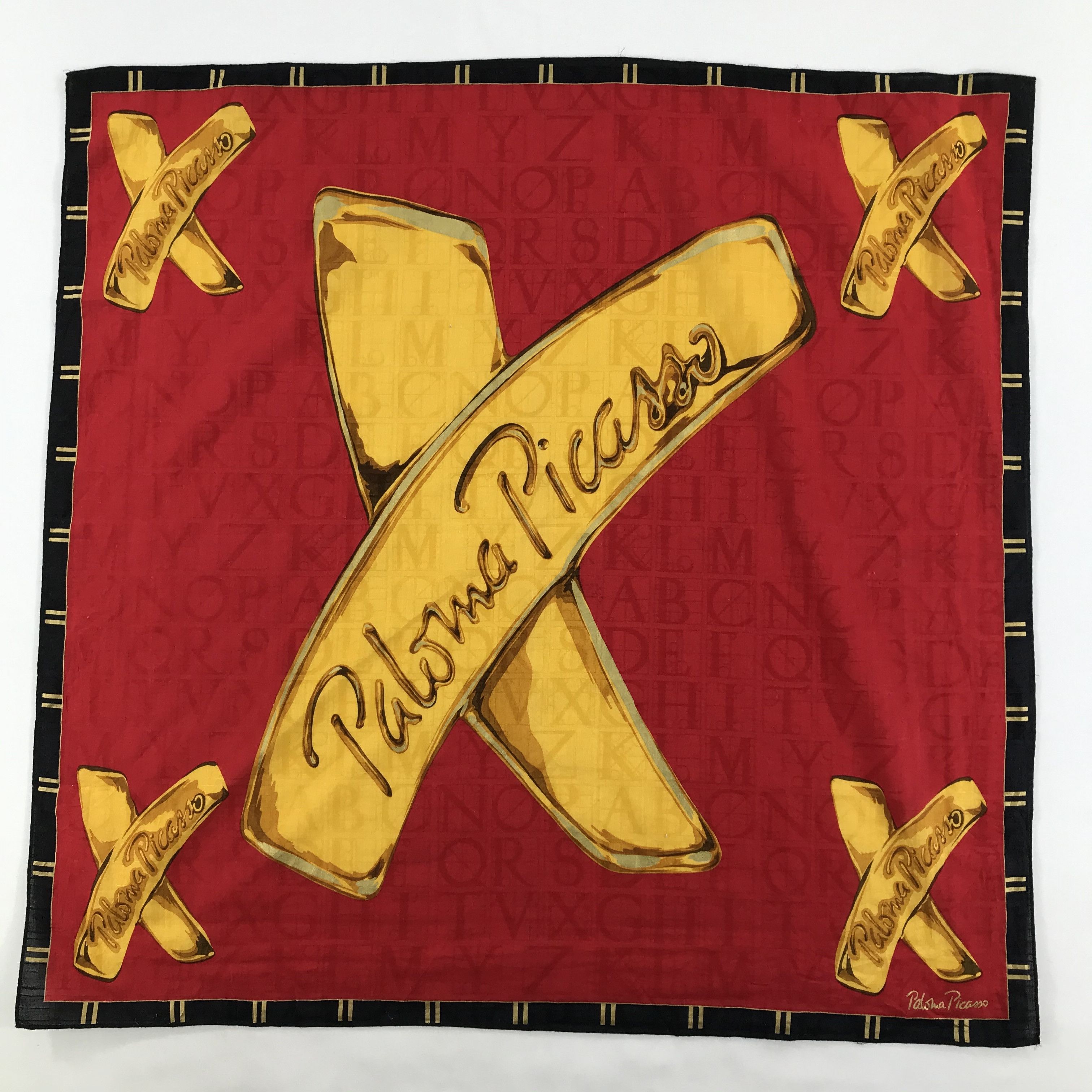 Paloma Picasso × Vintage Paloma Picasso Bandana / Handkerchief / Neckerchief - S1378 Size ONE SIZE - 1 Thumbnail