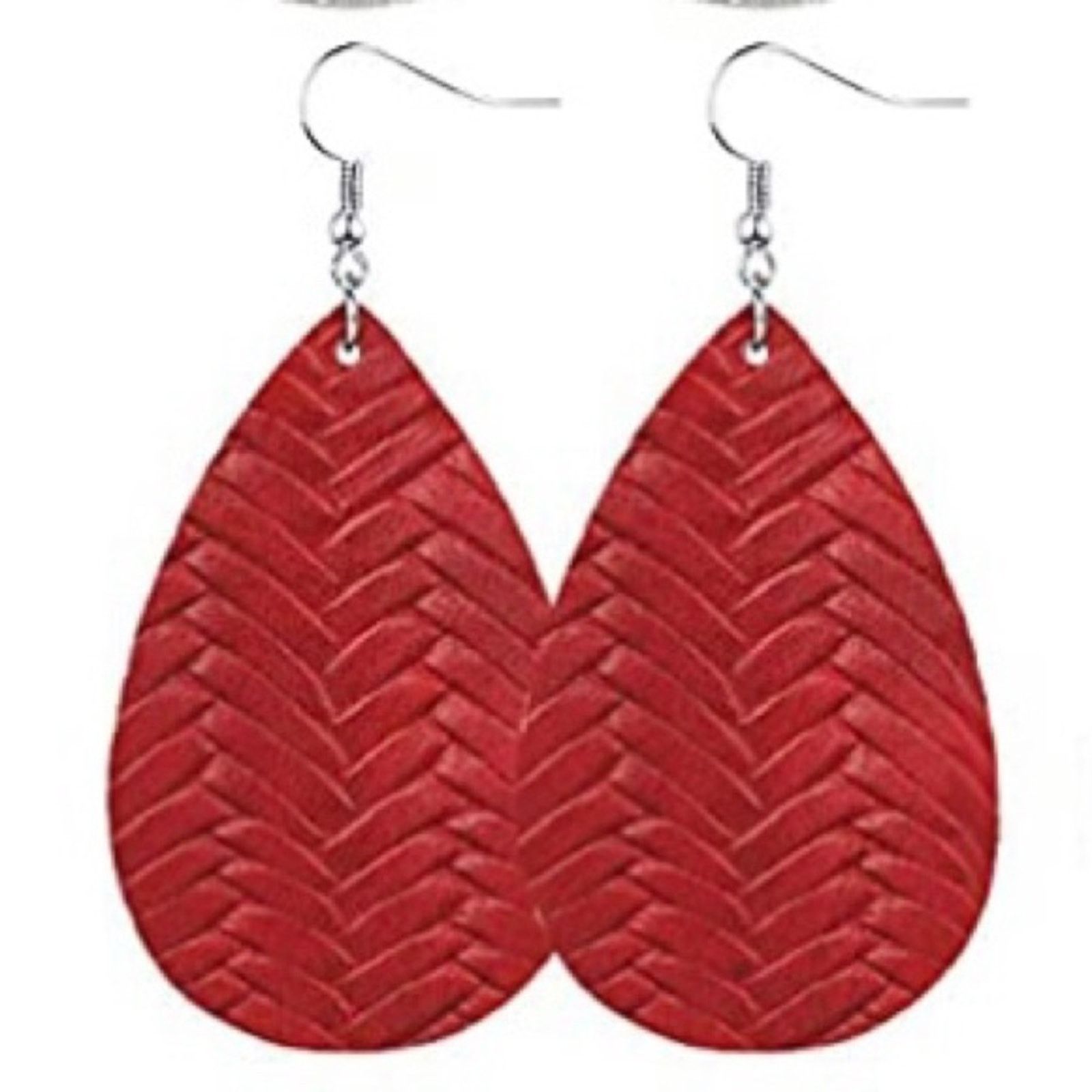 Other Lightweight Braided Faux Leather Red Hook Teardrop Earrings Size ONE SIZE - 1 Preview