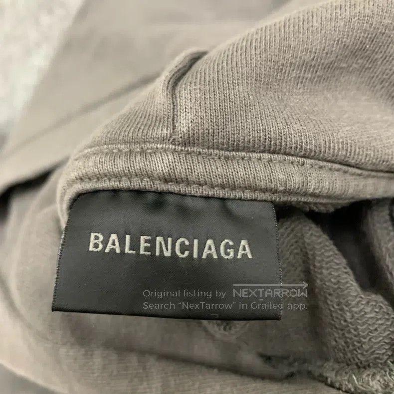 Balenciaga Balenciaga Gray front and back embroidery hoodie sweatshir Size US S / EU 44-46 / 1 - 4 Thumbnail