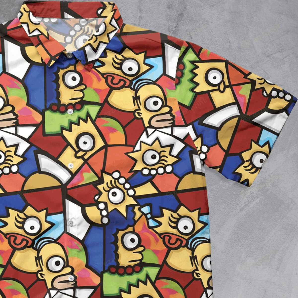 Designer × The Unbranded Brand The Simpsons Puzzle Button Down Shirt – Cartoon Shirt Size US M / EU 48-50 / 2 - 1 Thumbnail