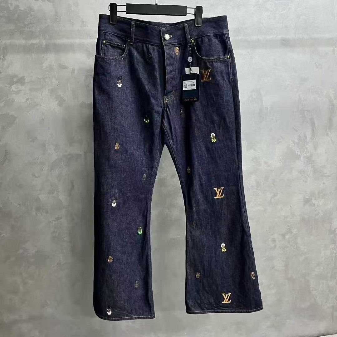 Louis Vuitton Louis Vuitton Blue Logo Flare Jeans Size 27" / US 4 / IT 40 - 1 Thumbnail