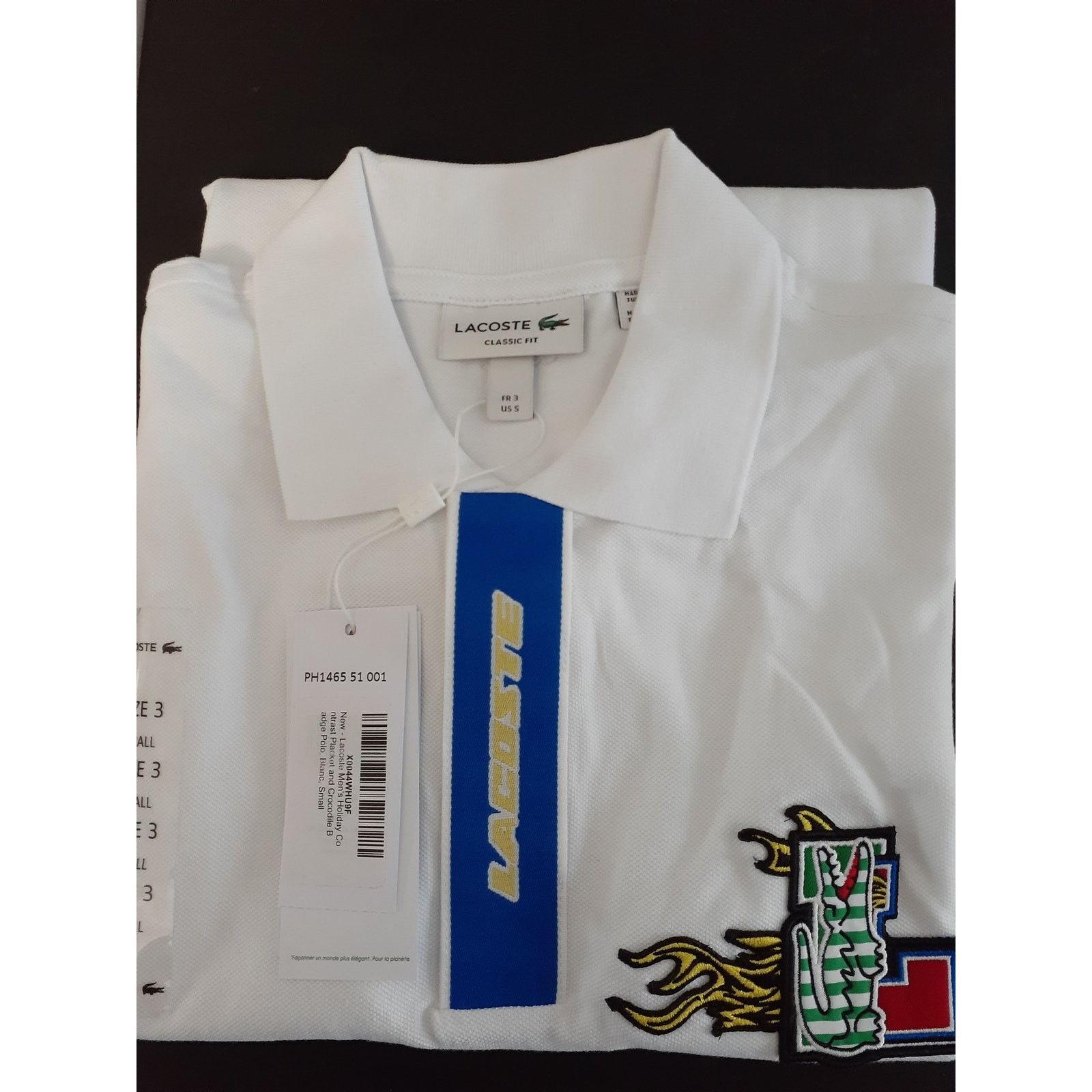 Lacoste Lacoste Men's Contrast Placket and Crocodile Badge Polo S Size US S / EU 44-46 / 1 - 2 Thumbnail