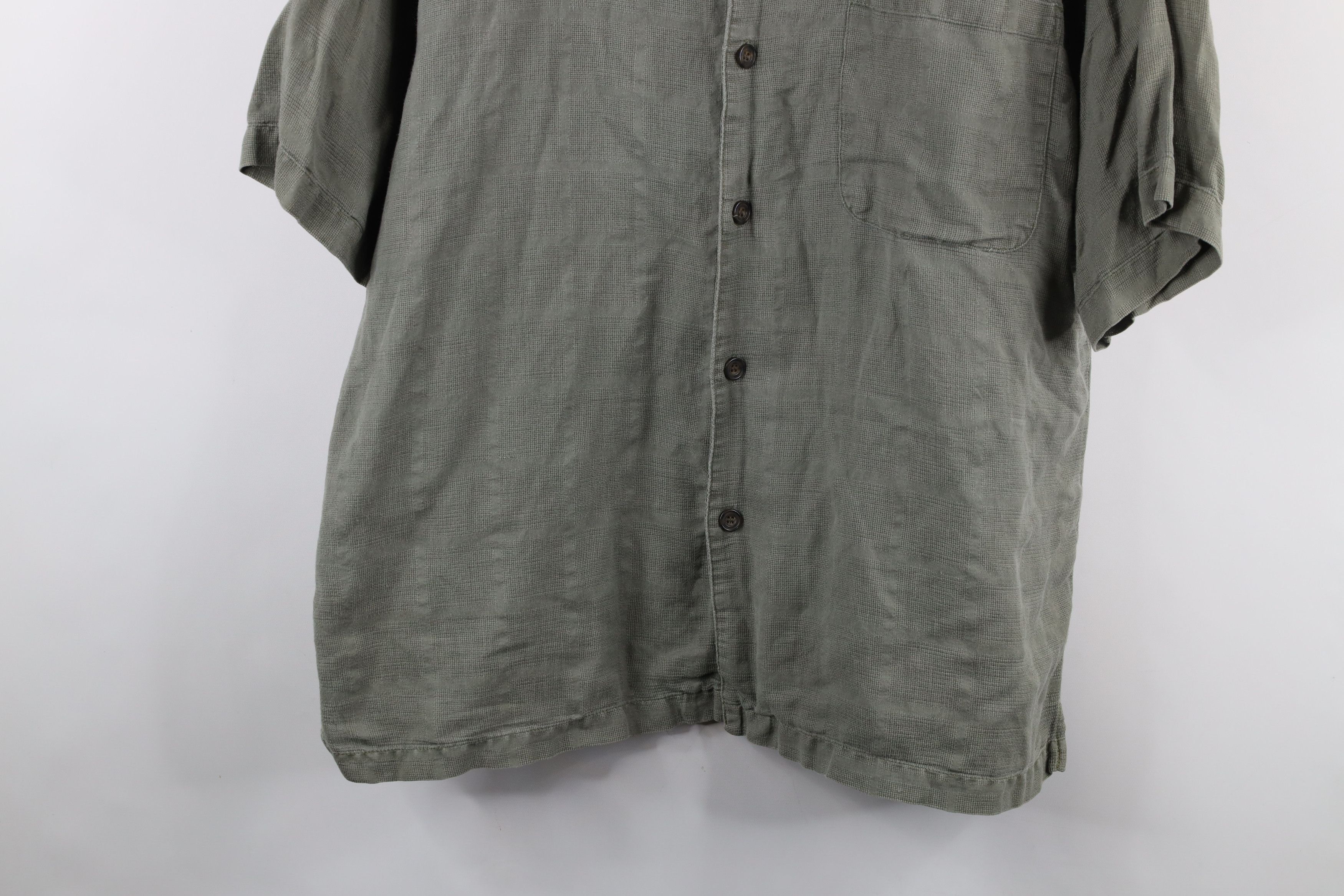 Vintage Vintage 90s Streetwear Weave Collared Button Shirt Green Size US XL / EU 56 / 4 - 3 Thumbnail
