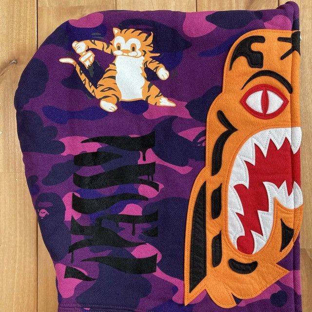Bape BAPE Tiger Shark full zip hoodie purple camo a bathing ape Size US M / EU 48-50 / 2 - 3 Thumbnail