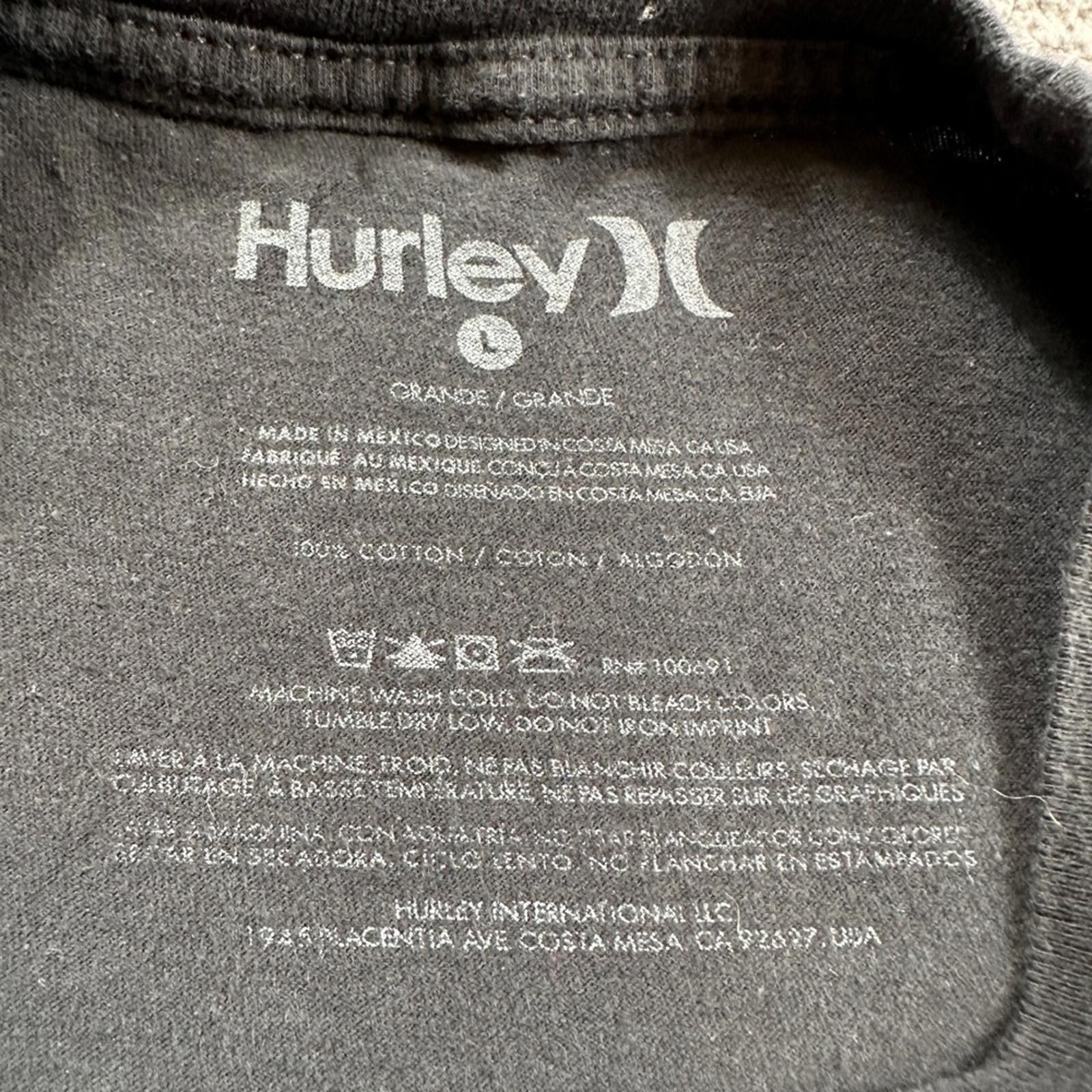 Hurley Hurley Mens Black T Shirt Short Sleeve Graphic Tee L Surf Size US L / EU 52-54 / 3 - 4 Thumbnail