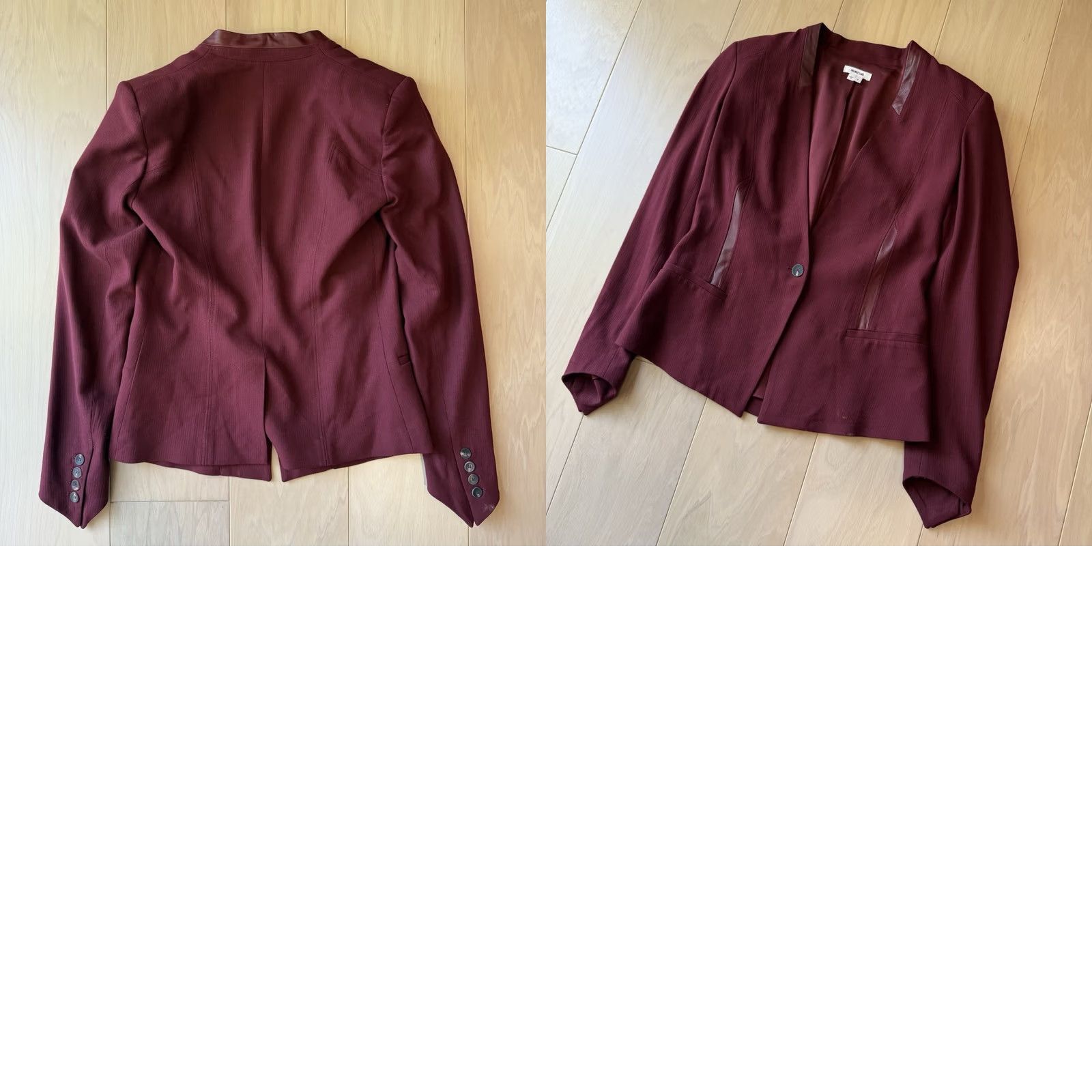 Helmut Lang Helmut Lang Blazer Women's Maroon V Neck Single Button New York Glam Size S / US 4 / IT 40 - 8 Thumbnail