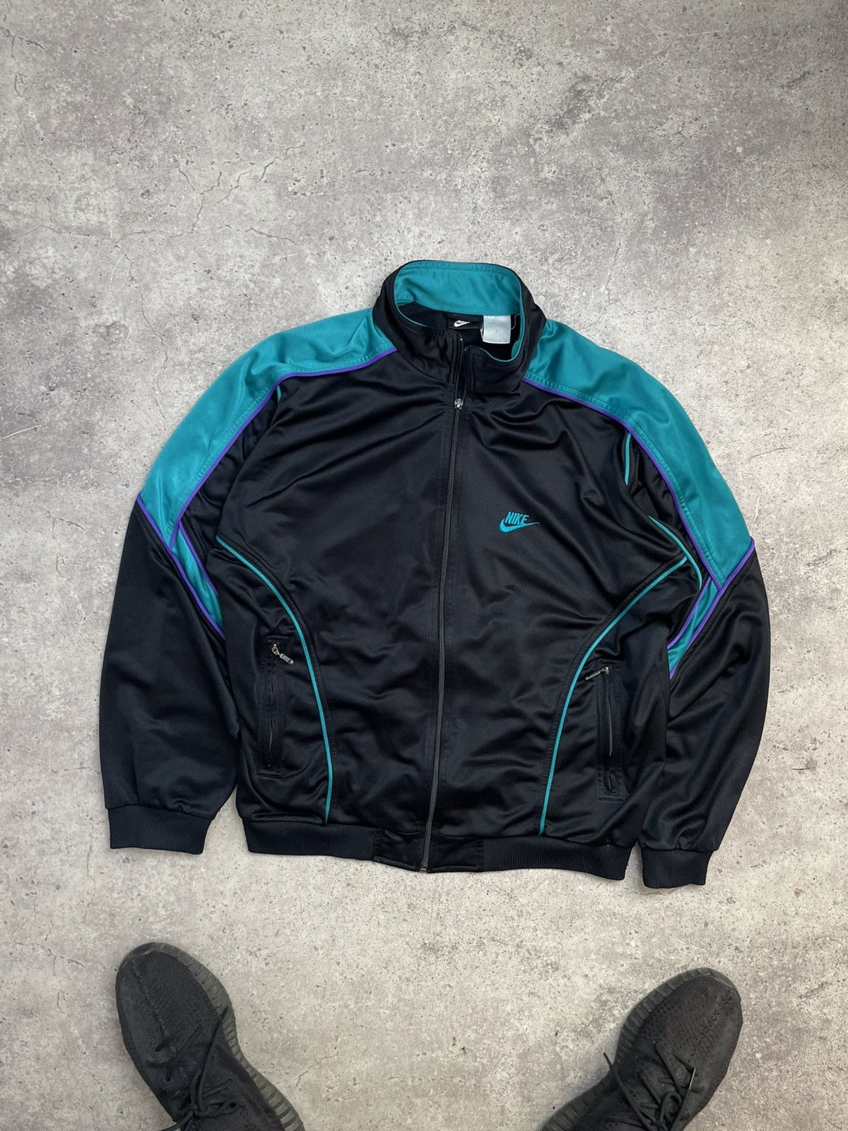 Nike Vintage Nike Tracksuit Suit Jacket And Pants 90s Big Swoosh Size US L / EU 52-54 / 3 - 3 Thumbnail