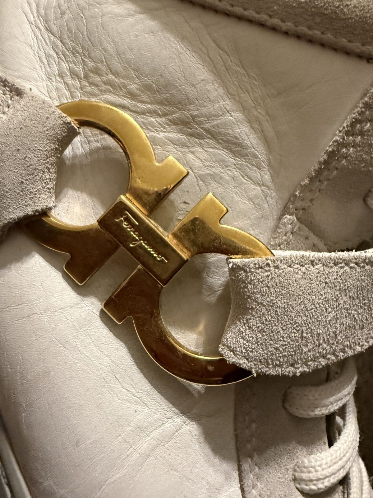 Salvatore Ferragamo Salvatore Ferragamo White/Light Gray Heather Nayon Sneaker Size US 10 / EU 43 - 11 Thumbnail