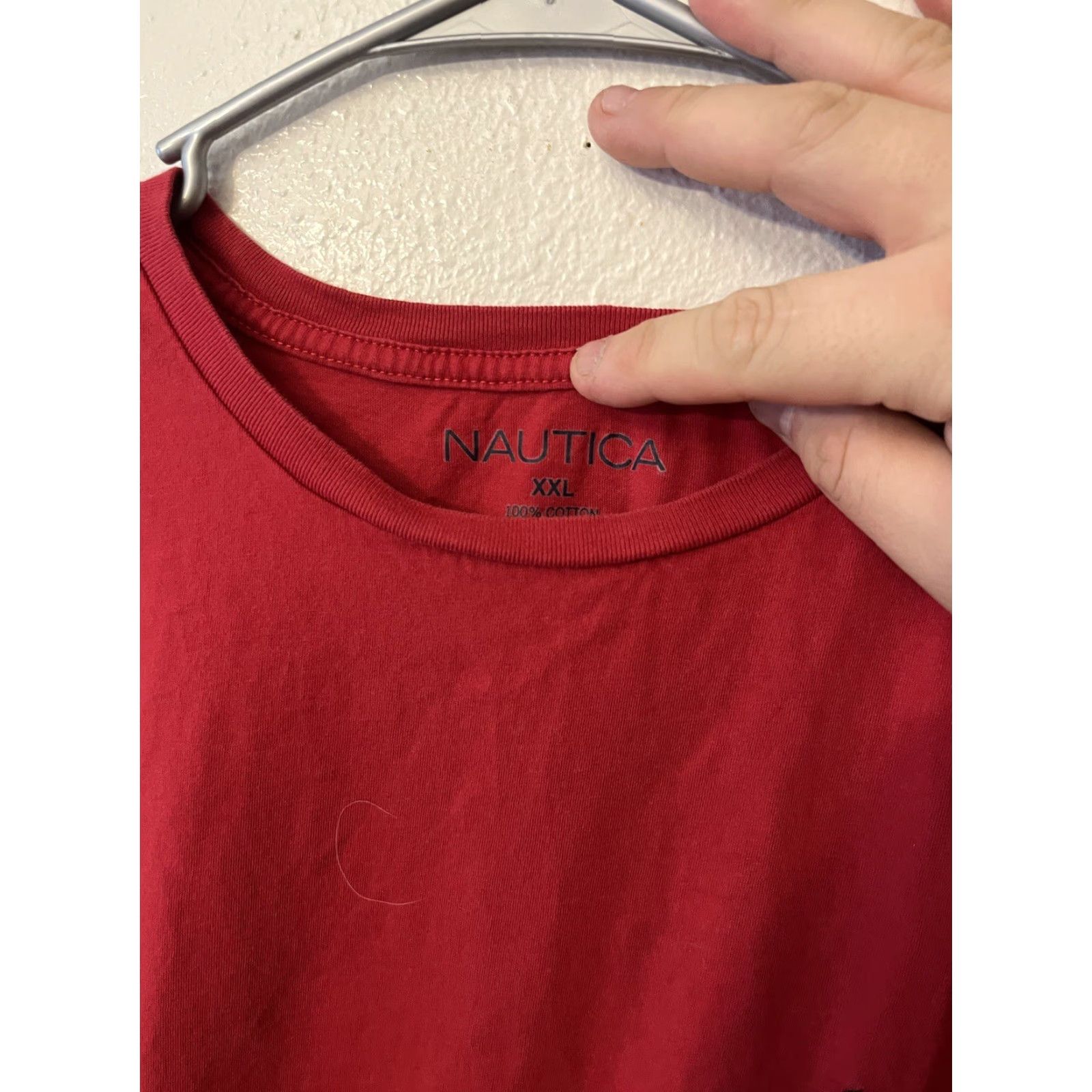 Nautica Nautica Men's Stretch T-Shirt Red Solid Crew Neck Short Sleeve XXL Size Size US XXL / EU 58 / 5 - 2 Thumbnail