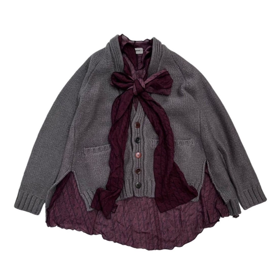 Undercover undercover Heterogeneous Material Tied Knit Cardigan Size US S / EU 44-46 / 1 - 1 Thumbnail