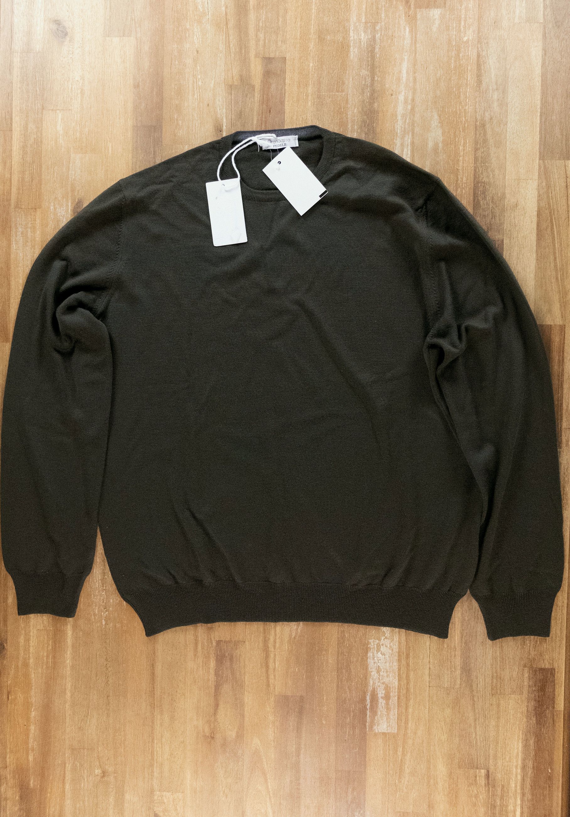 Gran Sasso GRAN SASSO for Fedele miltary green wool sweater 4XL Size US XXL / EU 58 / 5 - 1 Thumbnail