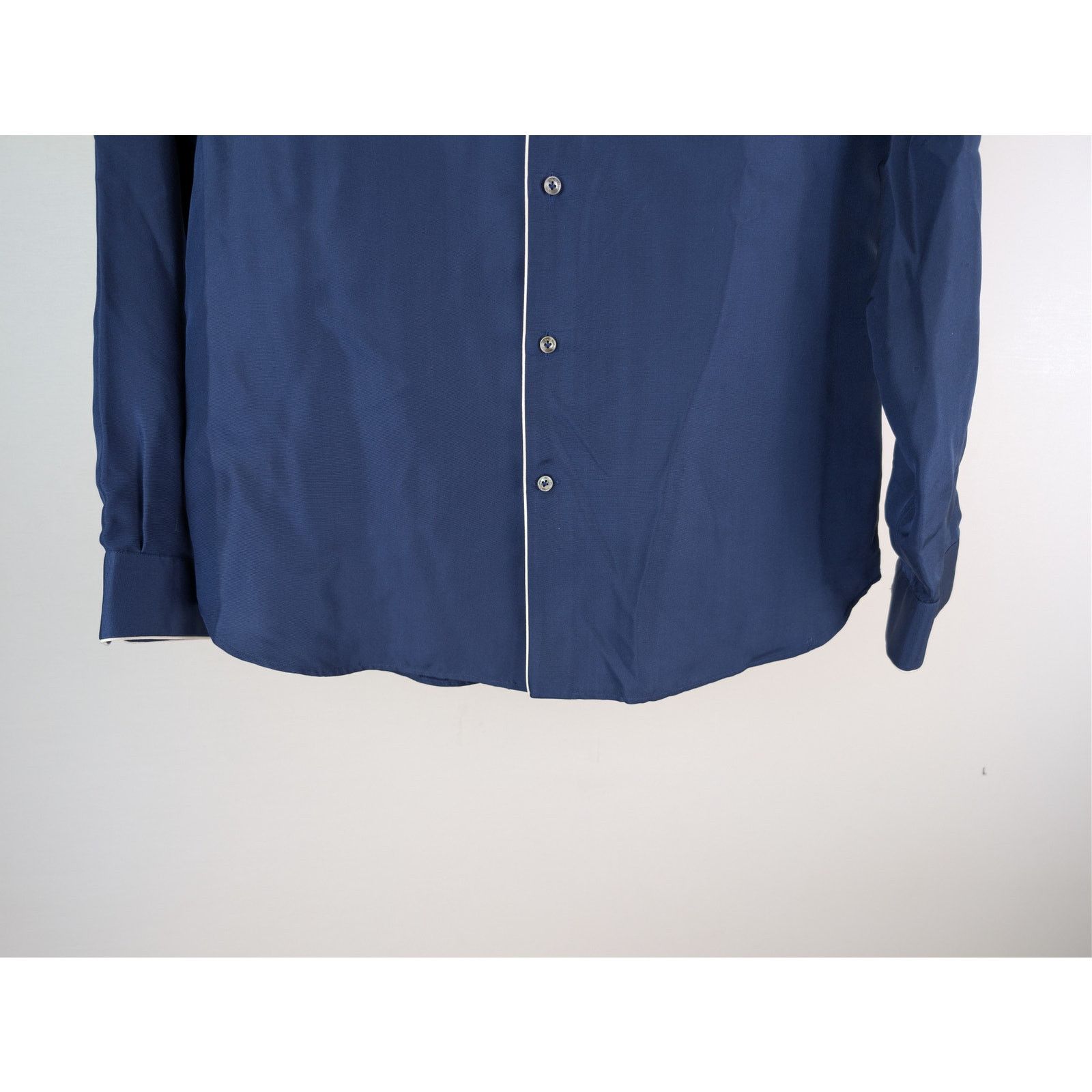 Valentino o1rshd1 CC20 silk piped Button up Shirt in Navy Blue Size US S / EU 44-46 / 1 - 4 Thumbnail