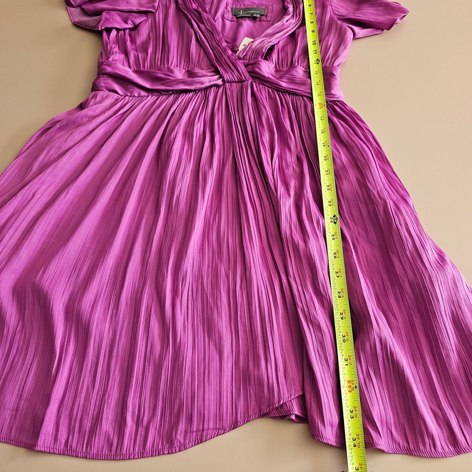 NWT Anthropologie Deep V-Neck Vibrant Mini Purple Dress 8