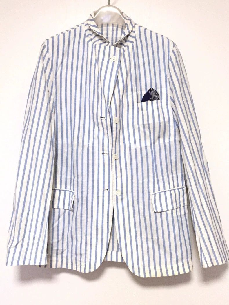 Comme des Garcons Blue Striped Reversible Shirt by Comme des Garcons 2505-Nex Size US M / EU 48-50 / 2 - 4 Thumbnail