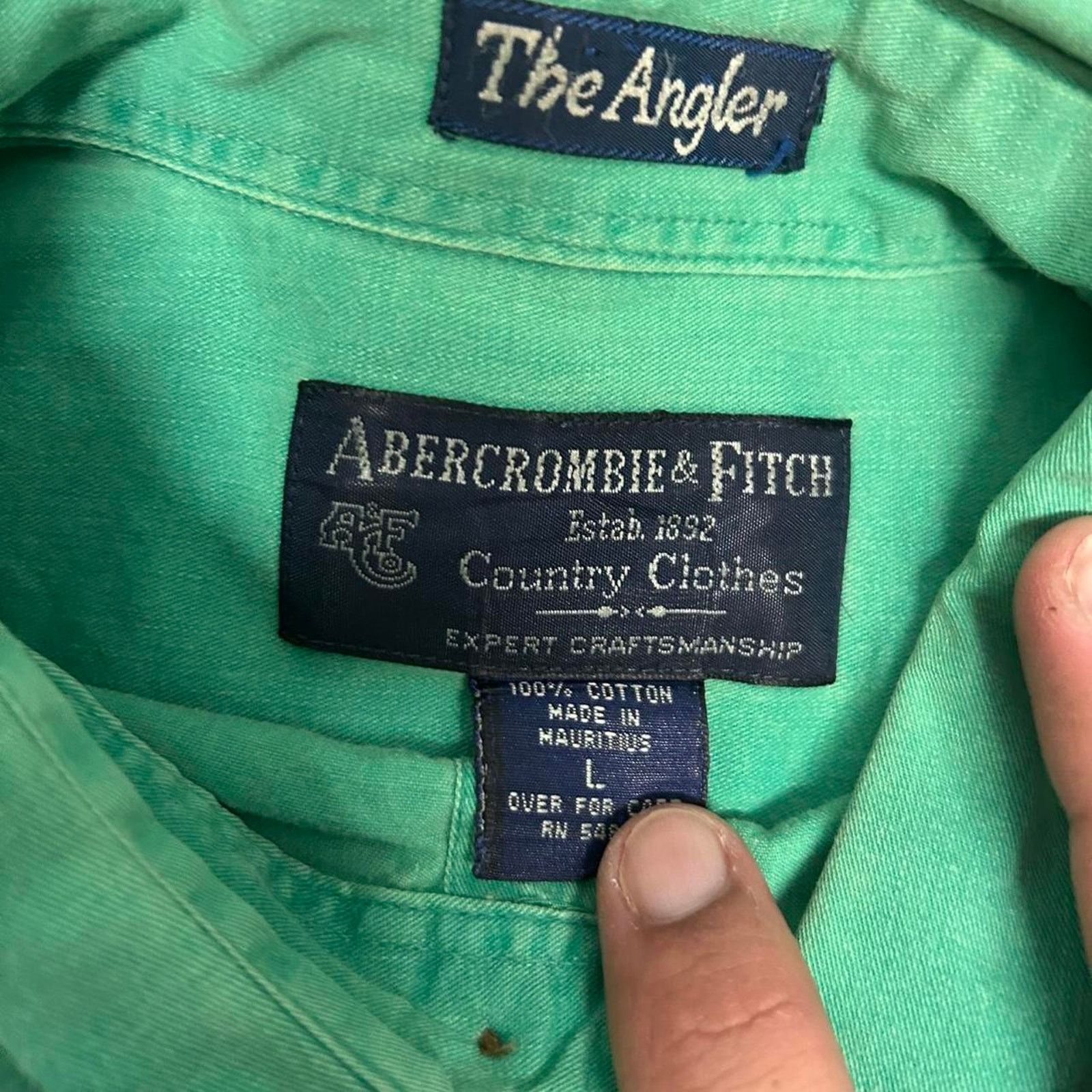 Abercrombie & Fitch VTG Abercrombie & Fitch Green cotton button-up shirt Size US L / EU 52-54 / 3 - 4 Thumbnail