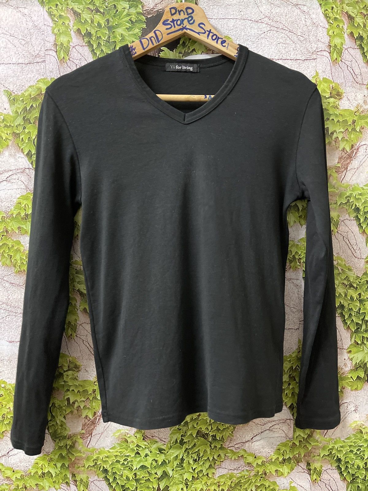 Japanese Brand VINTAGE Y’S FOR LIVING V NECK ALL BLACK VERY RARE Size S / US 4 / IT 40 - 1 Thumbnail