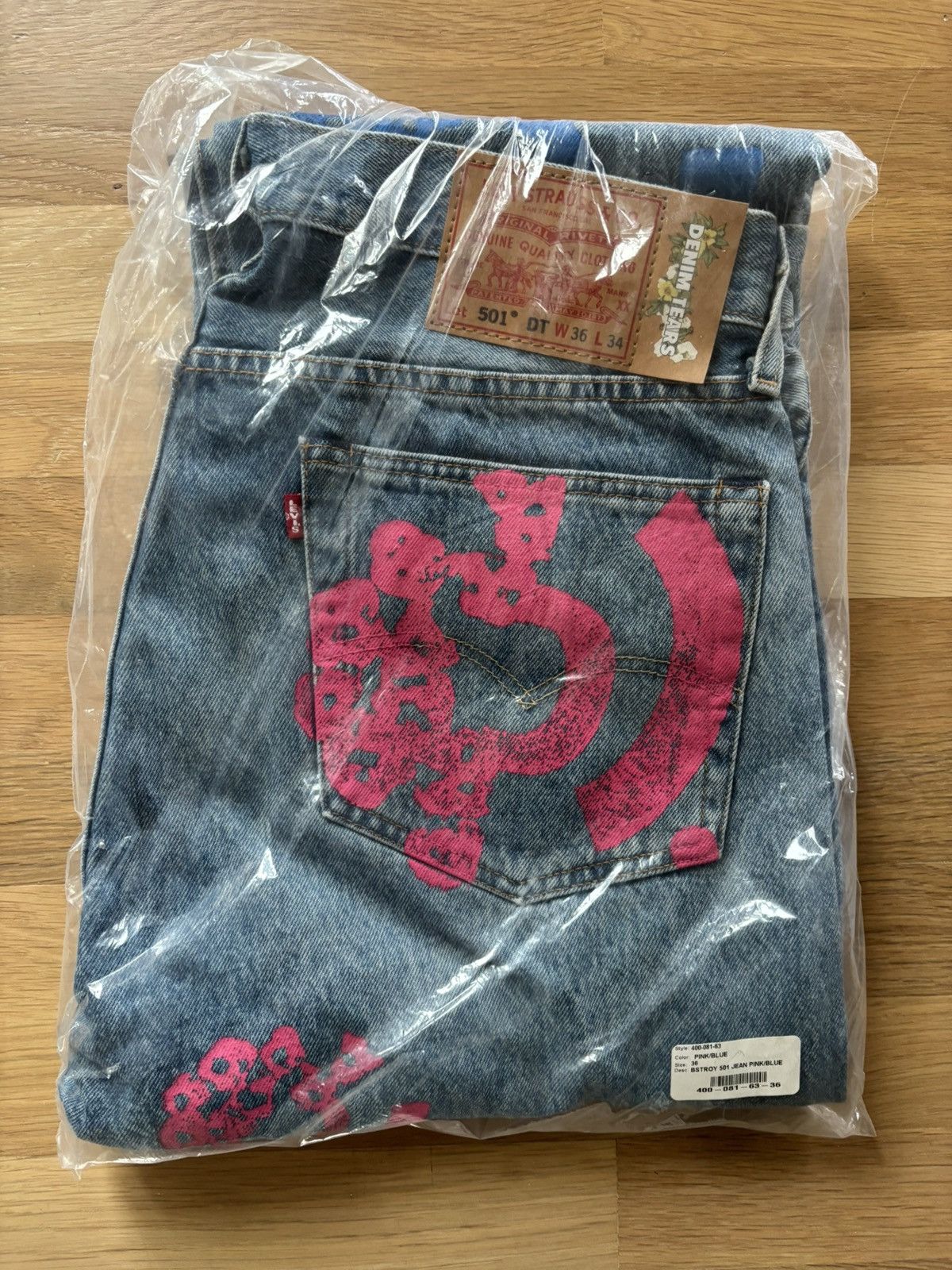 DENIM TEARS Denim Tears Bstroy Tears Lightwash Blue/Pink Jeans 36x34 Size US 36 / EU 52 - 3 Thumbnail