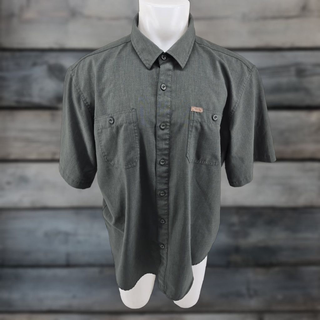 Orvis Orvis Short Sleeve Shirt Button Up Mens 2XL Polyester Hiking Fishing Outdoors Green Solid Size US XXL / EU 58 / 5 - 1 Thumbnail