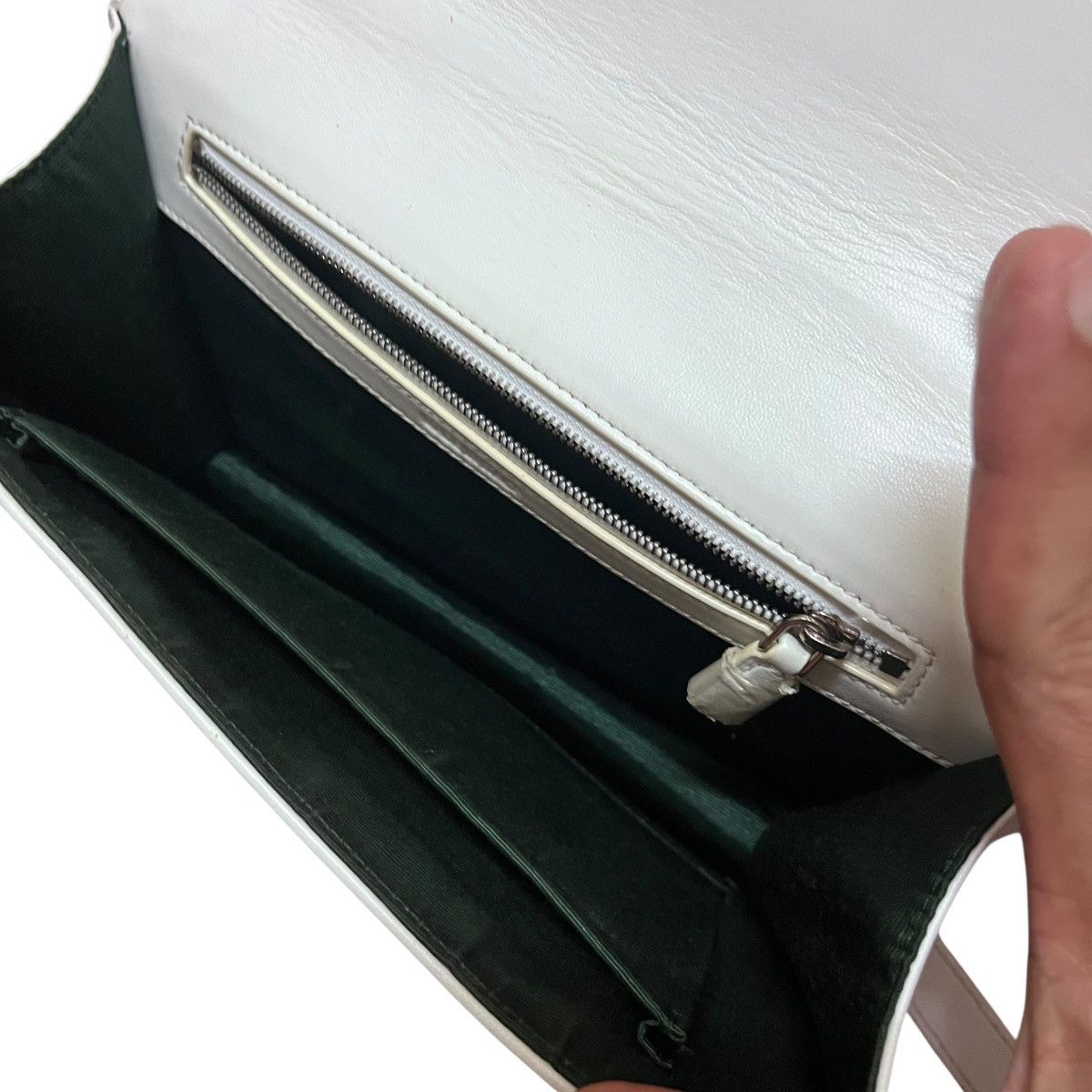 Dior CHRISTIAN DIOR White Grained Leather Diorama Medium Flap Bag Size ONE SIZE - 11 Thumbnail