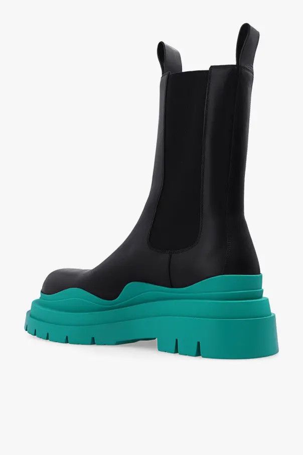 Bottega Veneta o1n1vont1224 Tire Chelsea Boots in Black/Green Size US 7 / EU 40 - 5 Thumbnail