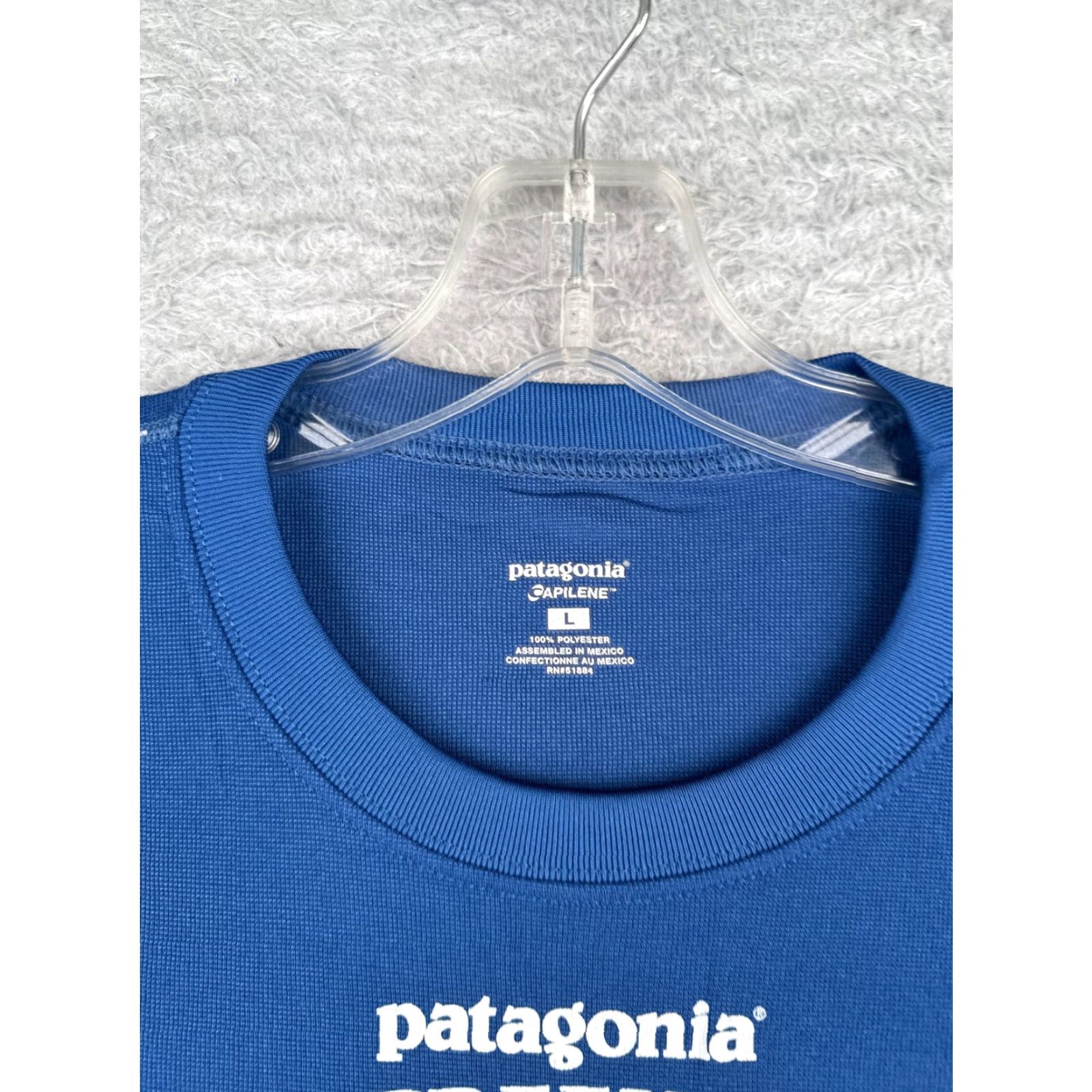 Patagonia Patagonia Shirt Adult Large Blue Capilene Polyester Owl Creek Chase Crew Neck Shirt Mens Size US L / EU 52-54 / 3 - 7 Thumbnail