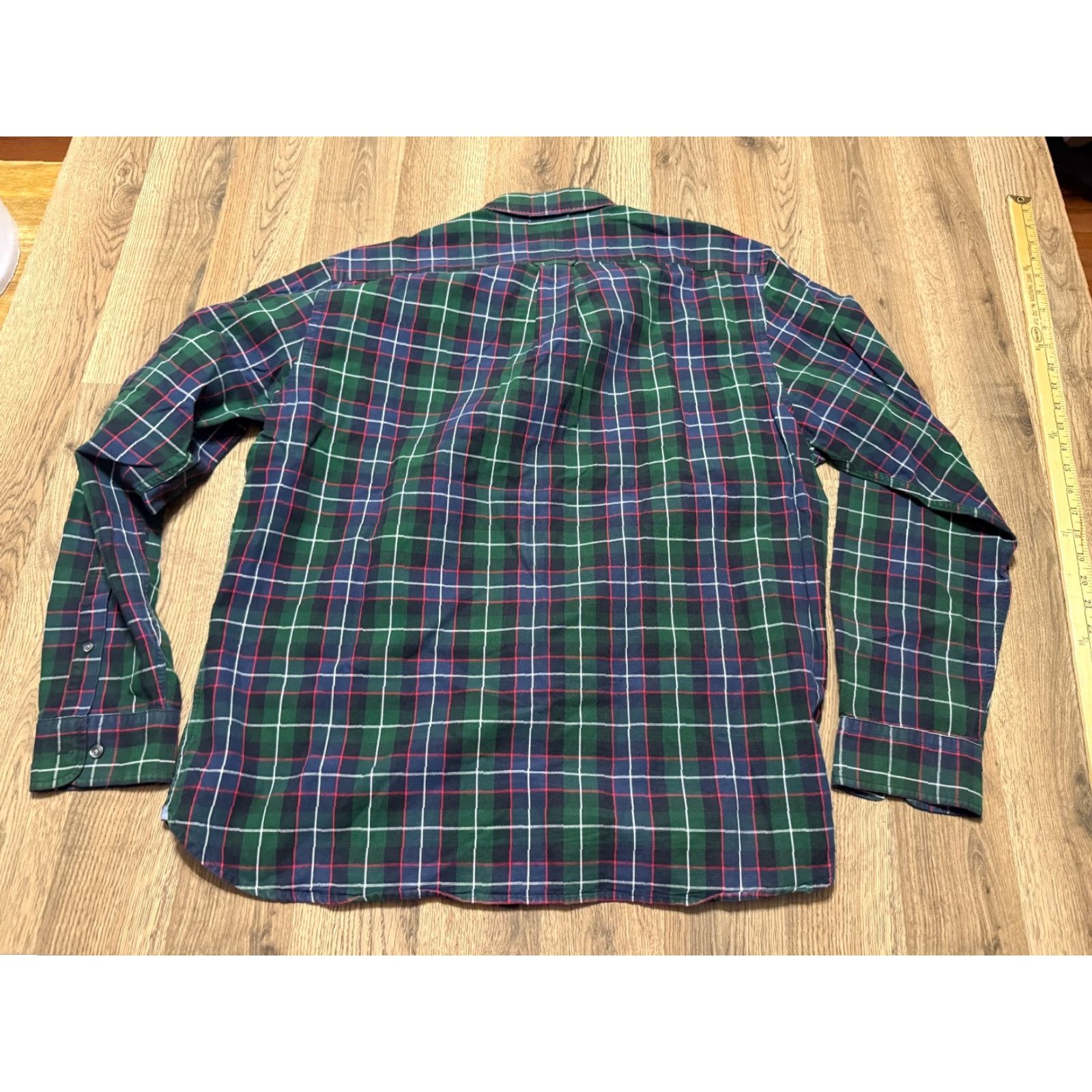 Lands' End Lands' End Shirt Men L 16-16.5 Plaid Button Up Blue Green Red White Cotton Long Sleeve Button-Down Collared Casual Vintage: No Mens Size US L / EU 52-54 / 3 - 2 Thumbnail