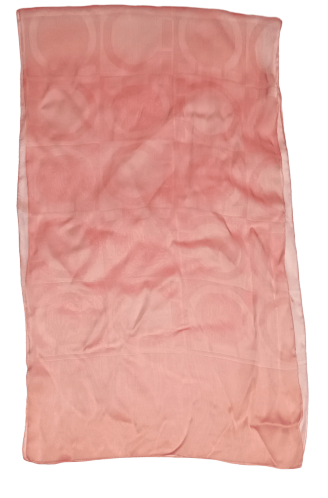 Salvatore Ferragamo SALVATORE FERRAGAMO Monogram Logo Peach Pink Rose Silk Scarf Size ONE SIZE - 1 Thumbnail