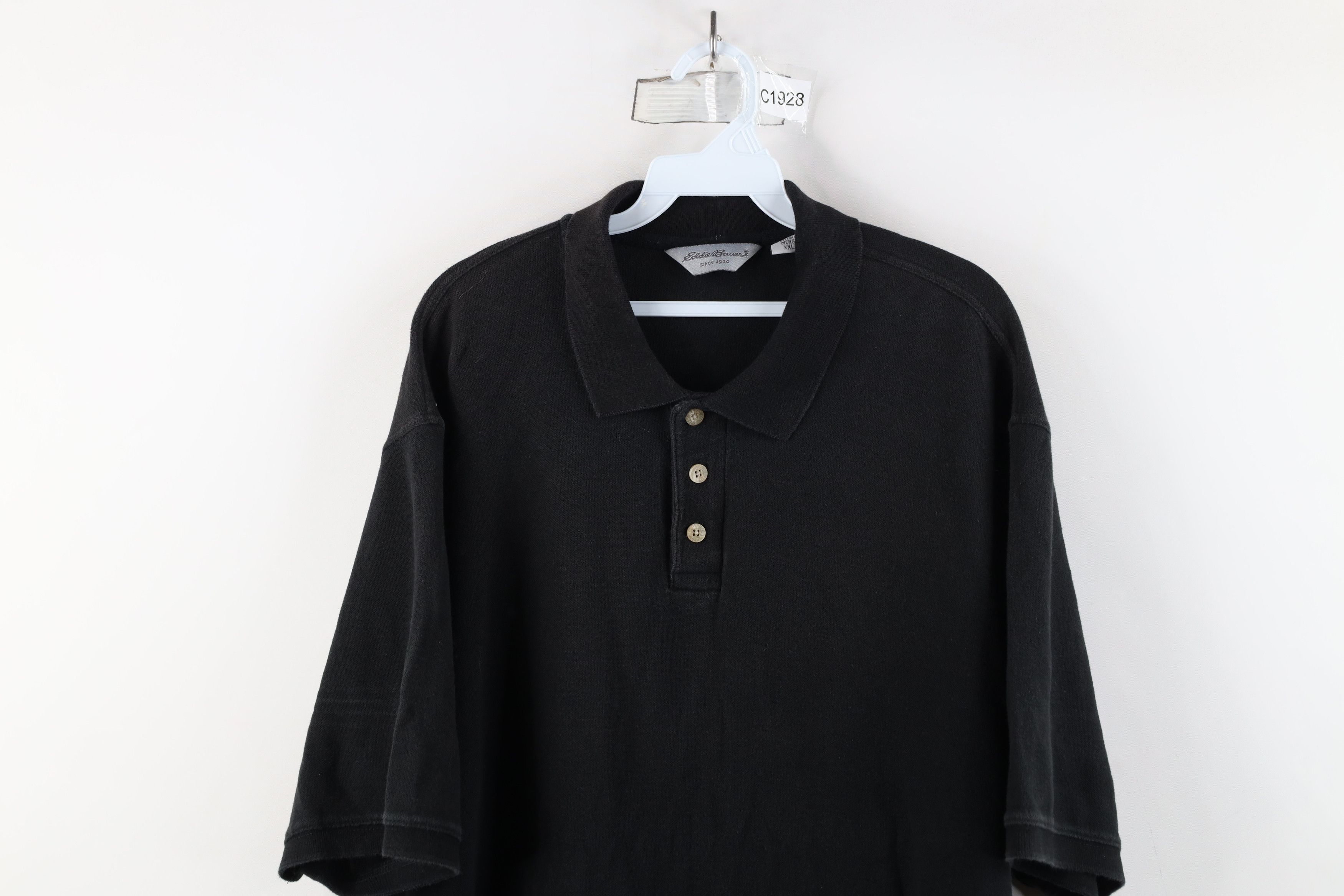 Eddie Bauer × Vintage Vintage 90s Eddie Bauer Blank Collared Polo Shirt Black Size US XXL / EU 58 / 5 - 2 Thumbnail