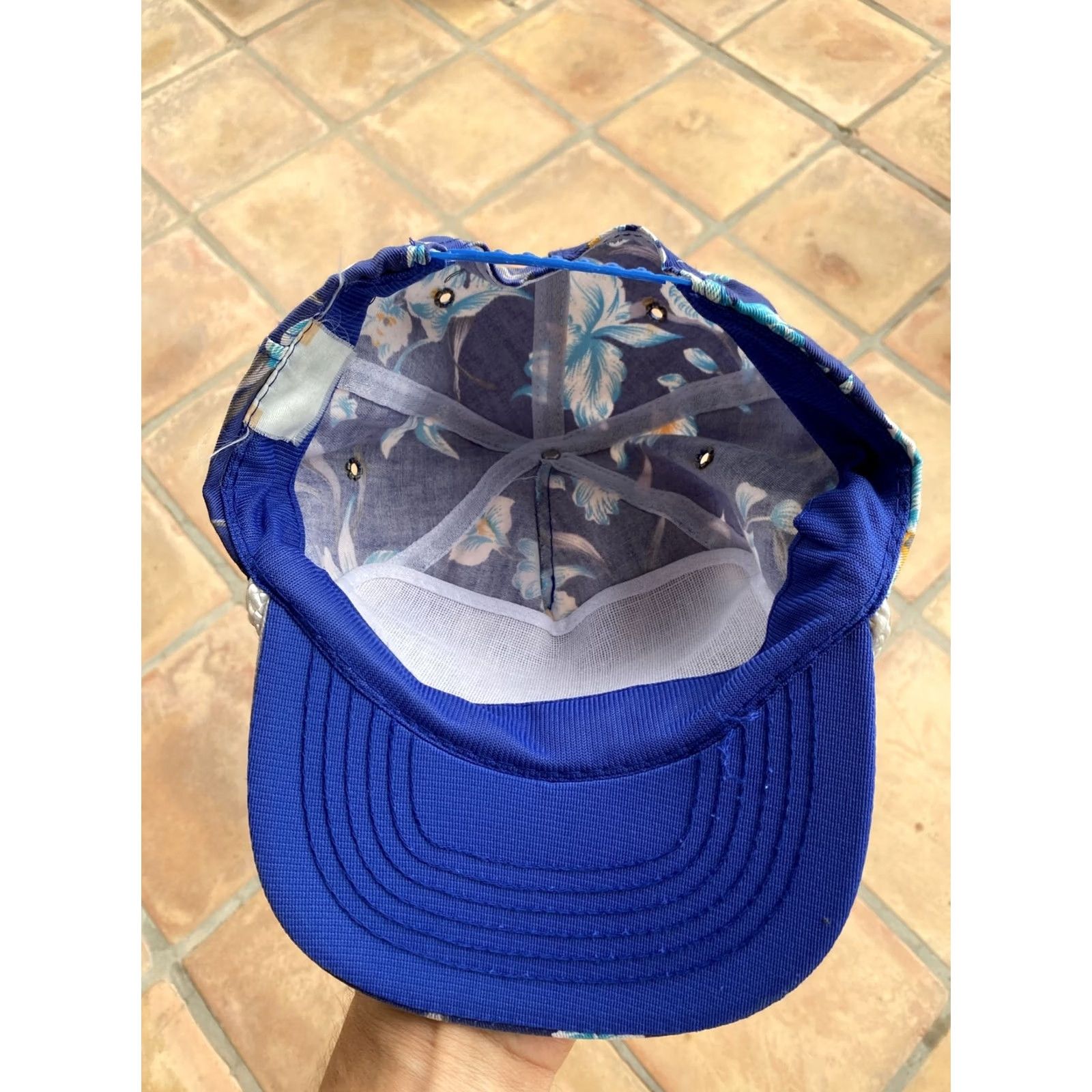 Roper VINTAGE Hawaii Spellout Rope Snapback Hat Floral 80s Denim Nissin Adjustable Unisex Adults Blue Hat Men Women Size ONE SIZE - 4 Thumbnail