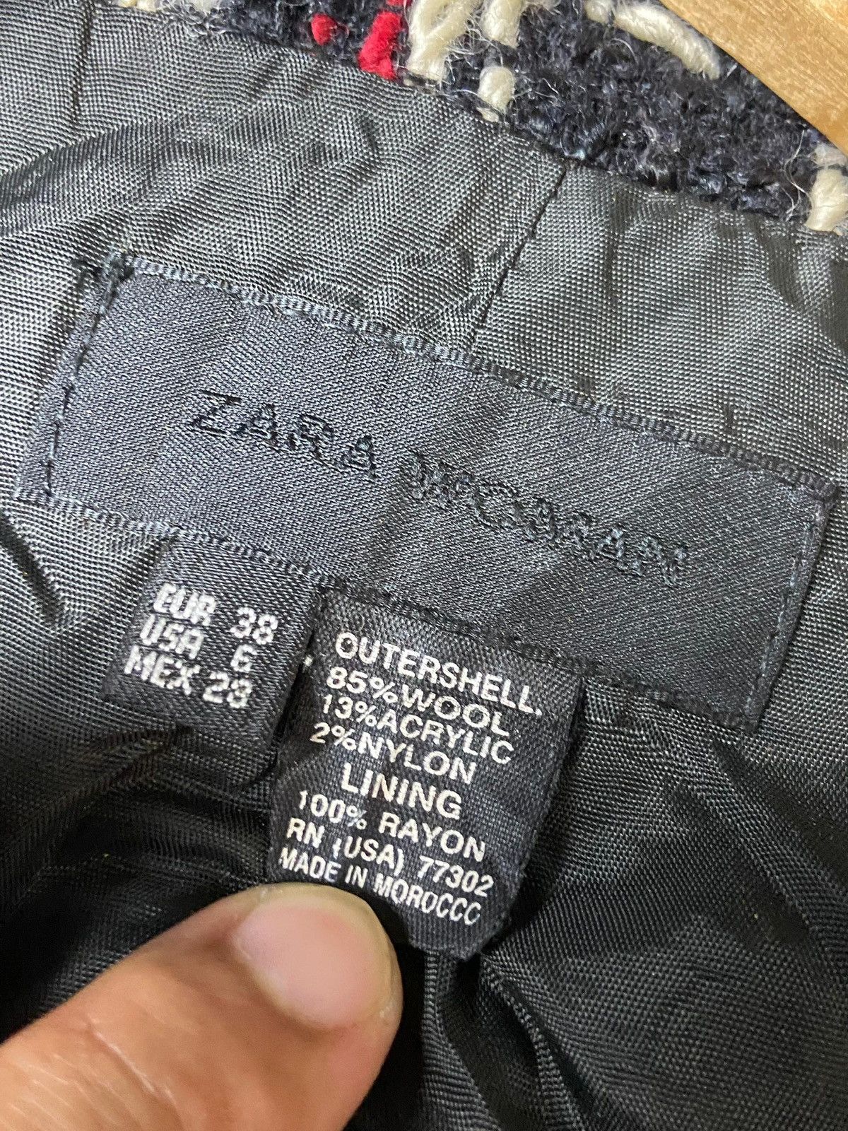 Zara Zara Women Tweed Cropped Jacket (148) Size XS / US 0-2 / IT 36-38 - 7 Thumbnail