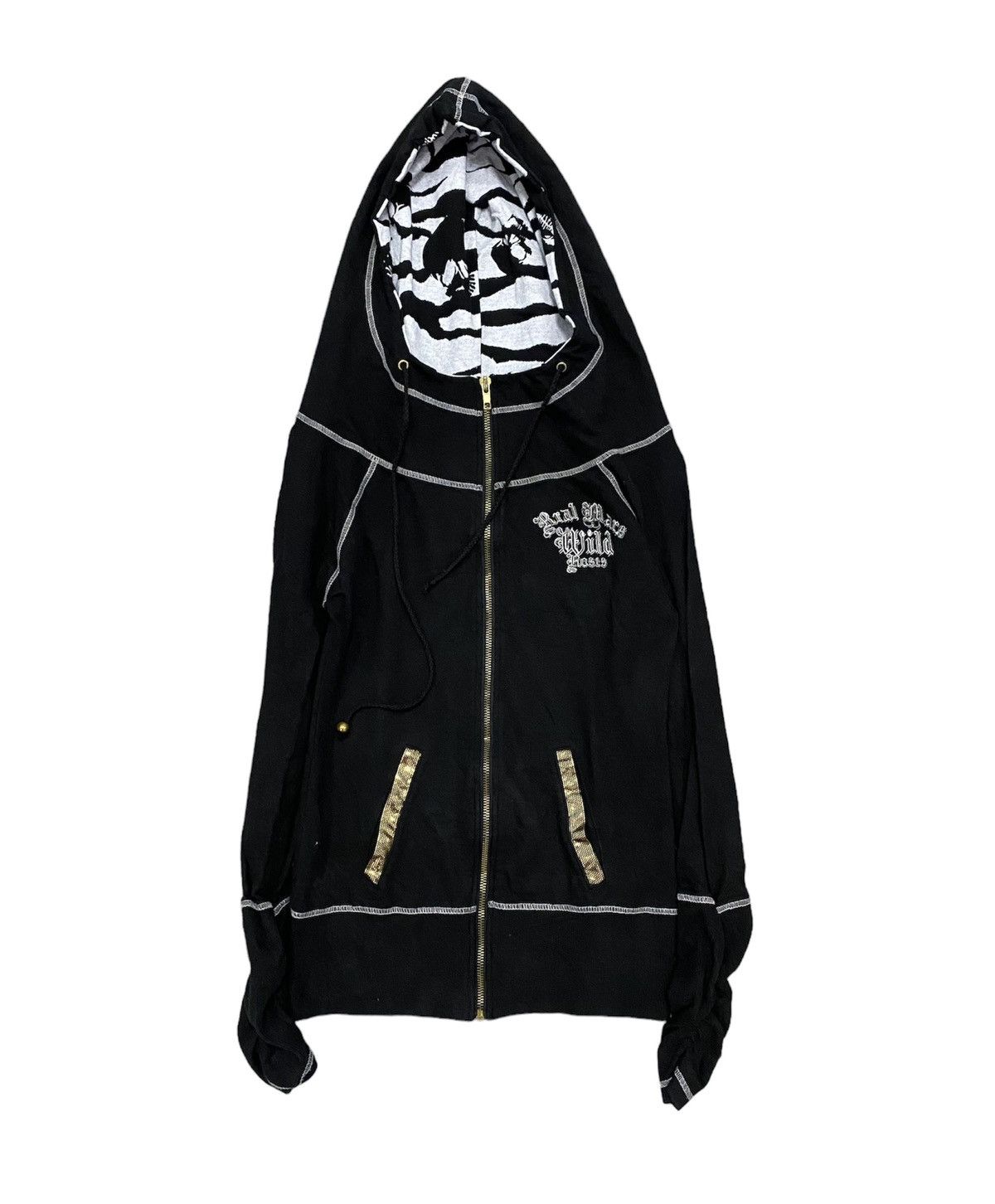 Japanese Brand Vtg Real Mars Japan Punk Skull contra Stitch bono hoodie Size XS / US 0-2 / IT 36-38 - 2 Thumbnail